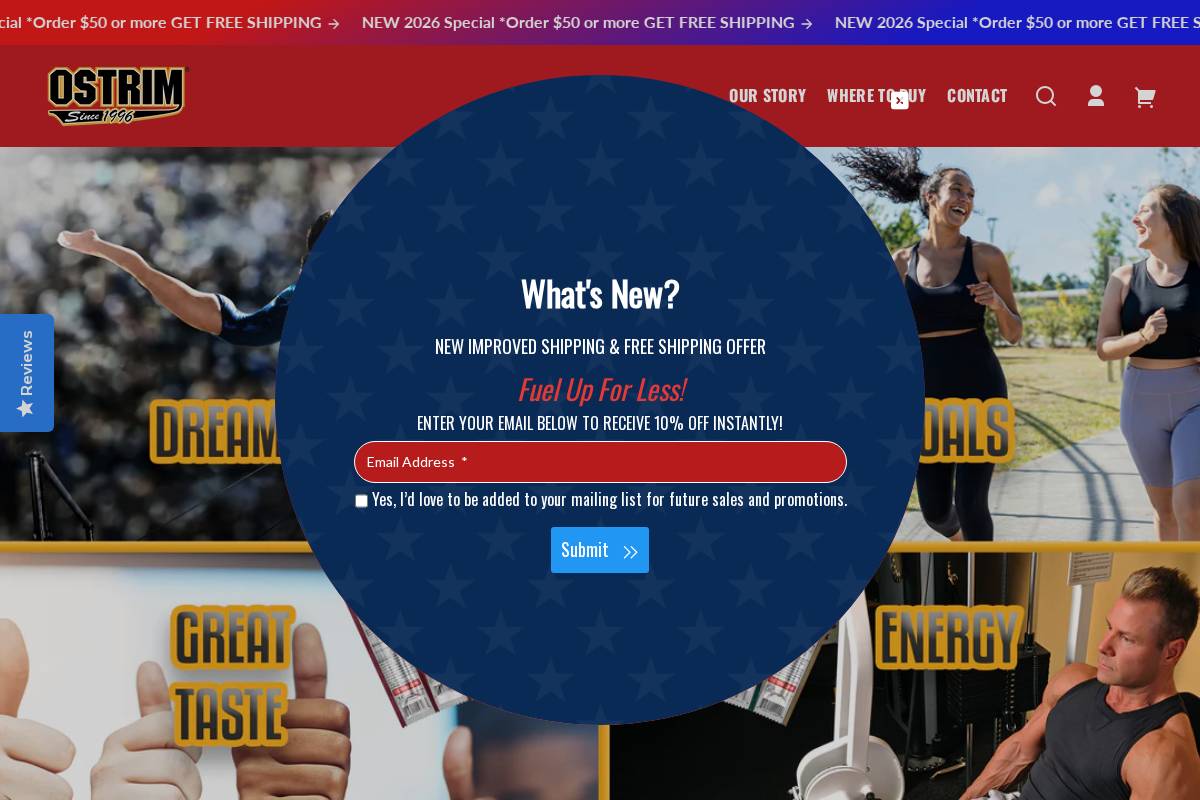 Ostrim homepage screenshot