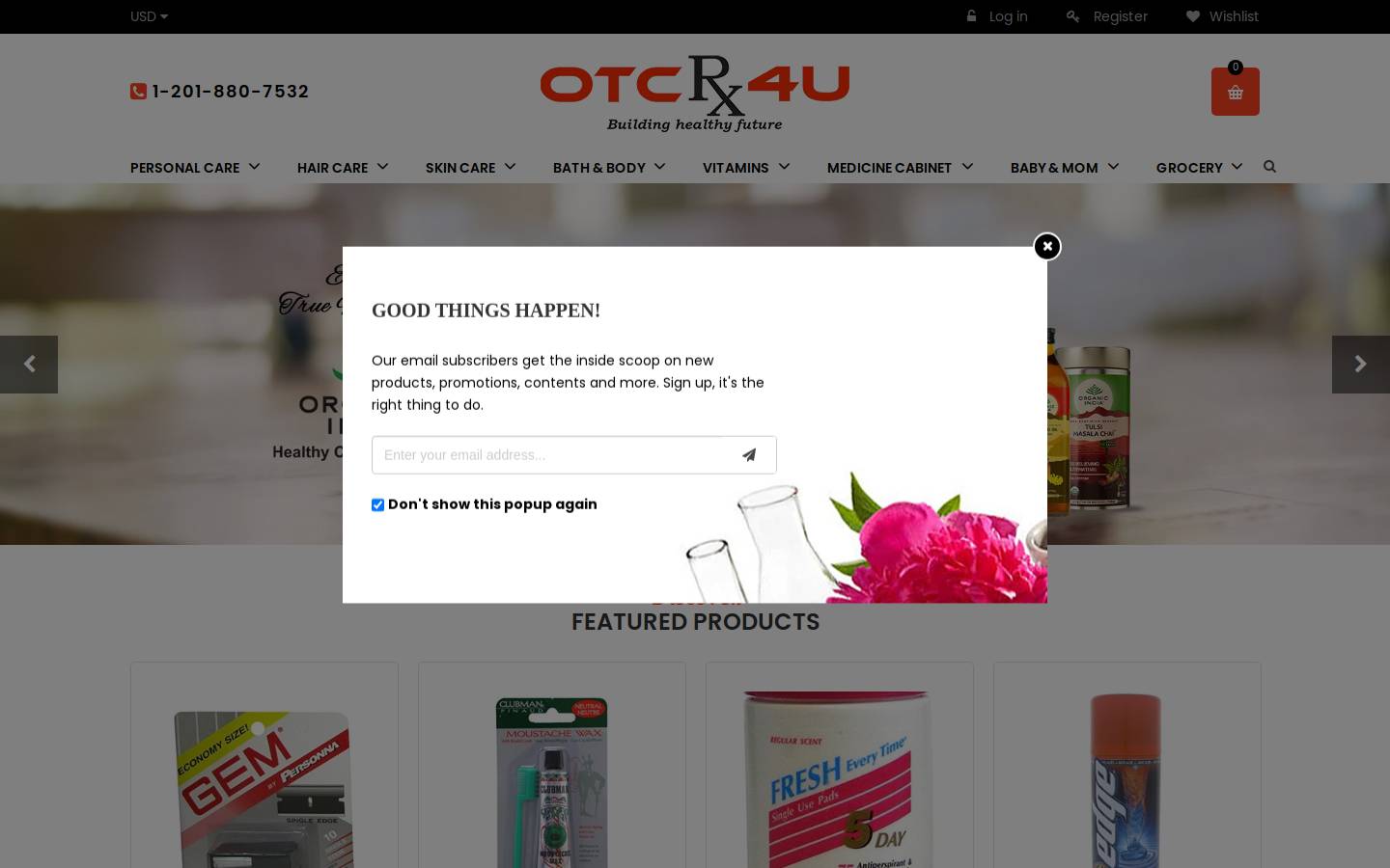 Otcrx4u homepage screenshot