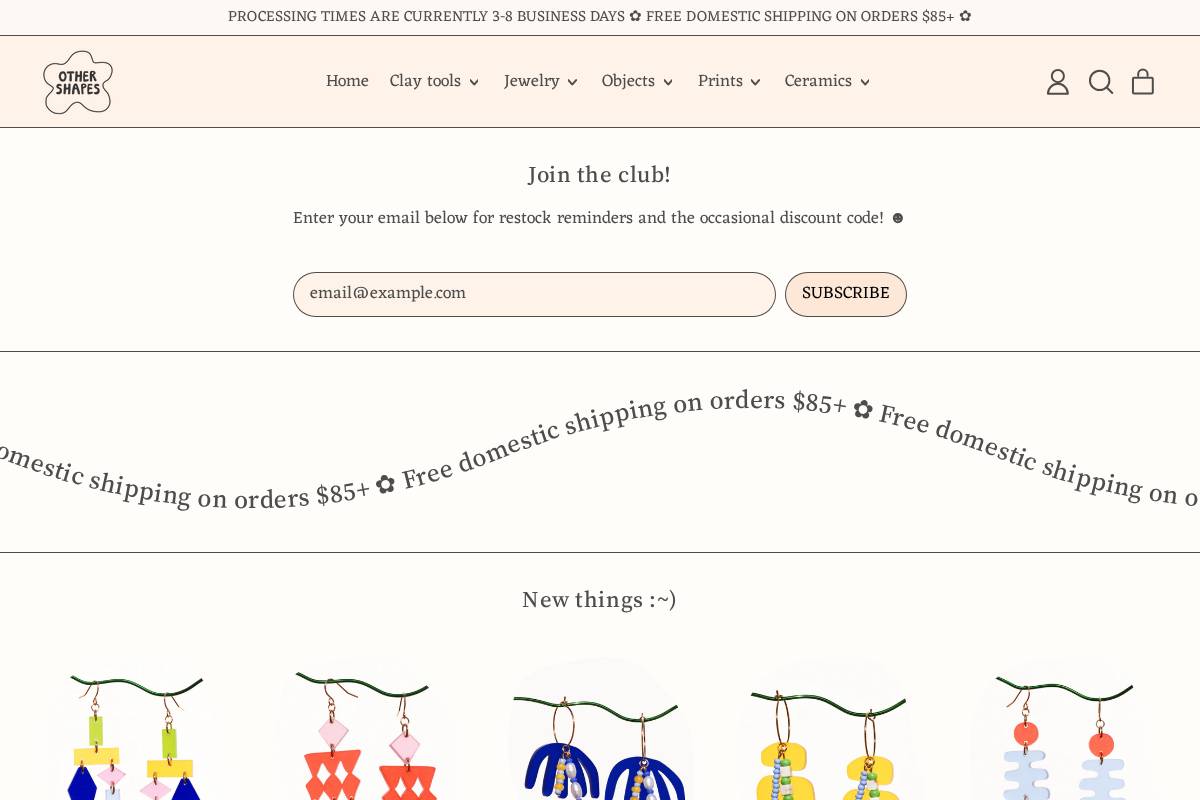 othershapes.co homepage screenshot