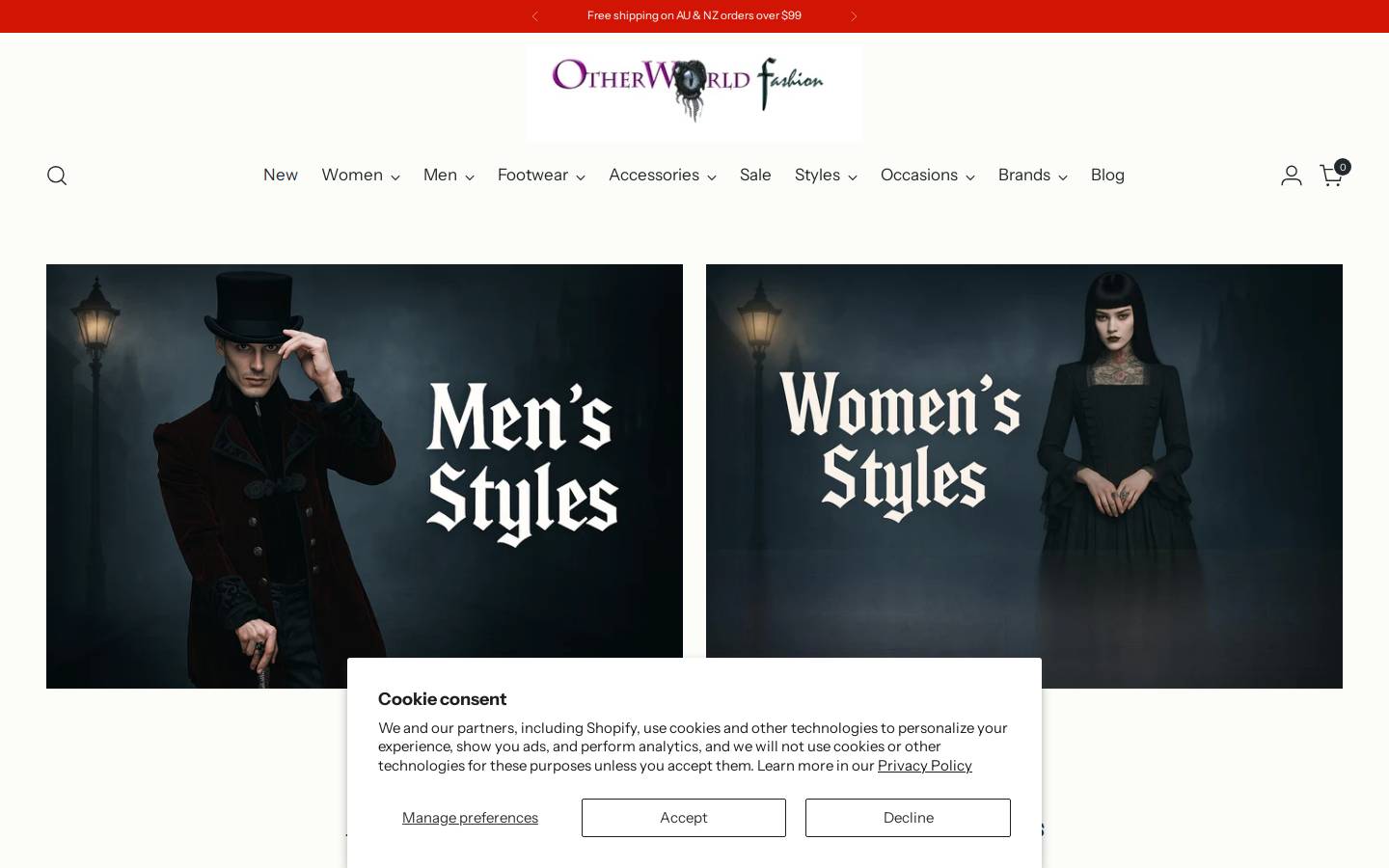 OtherWorld Fashion homepage screenshot