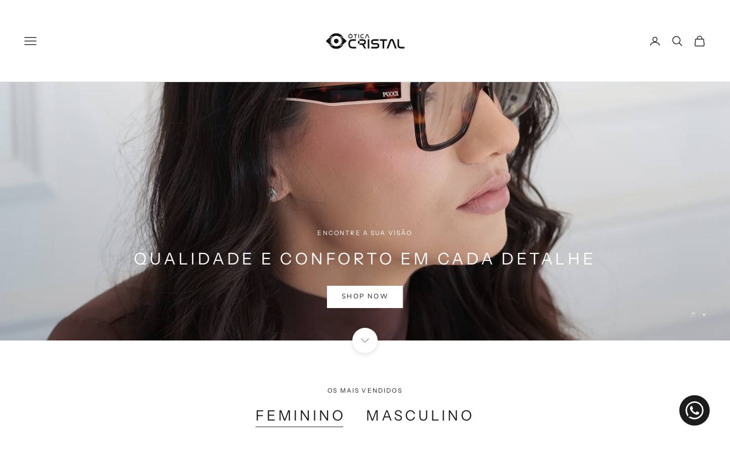 oticacristalguaira.com.br homepage screenshot