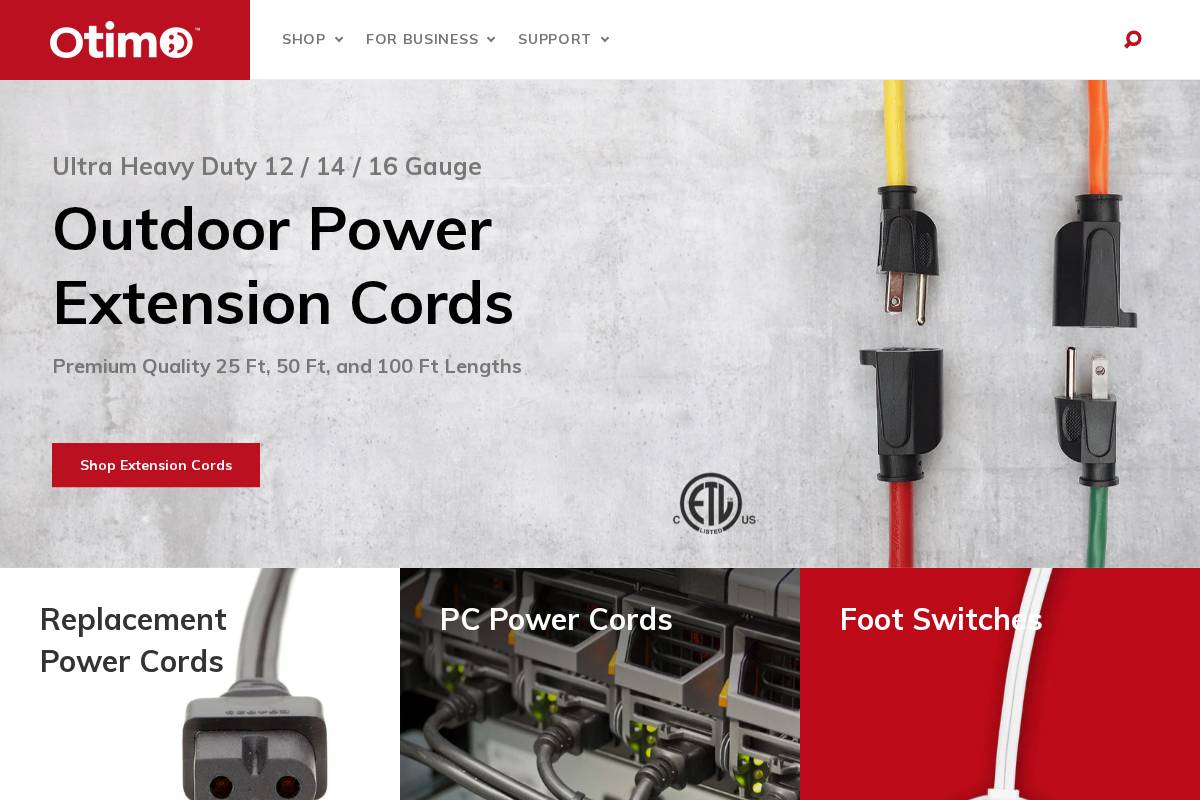 otimoproducts.com homepage screenshot