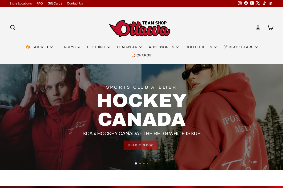 OttawaTeamShop.ca homepage screenshot