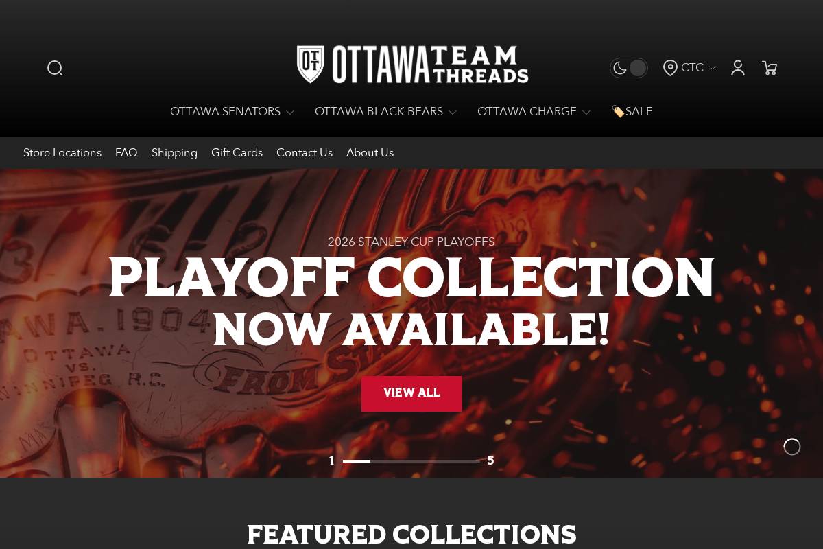 Ottawateamthreads homepage screenshot