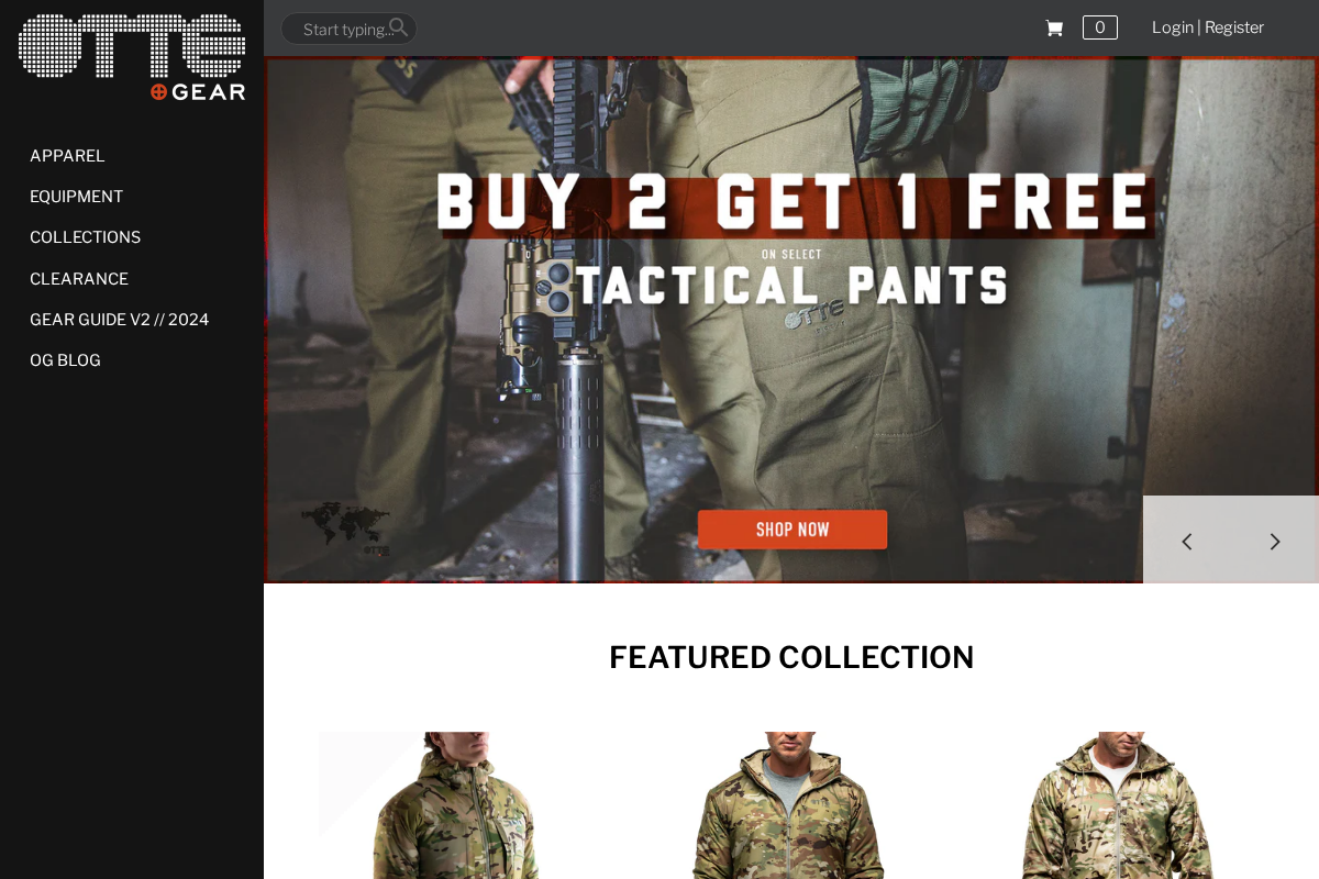 Ottegear homepage screenshot