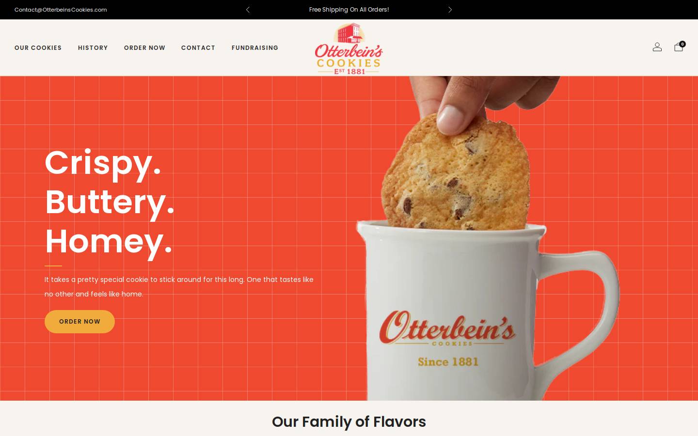 otterbeinscookies.com homepage screenshot