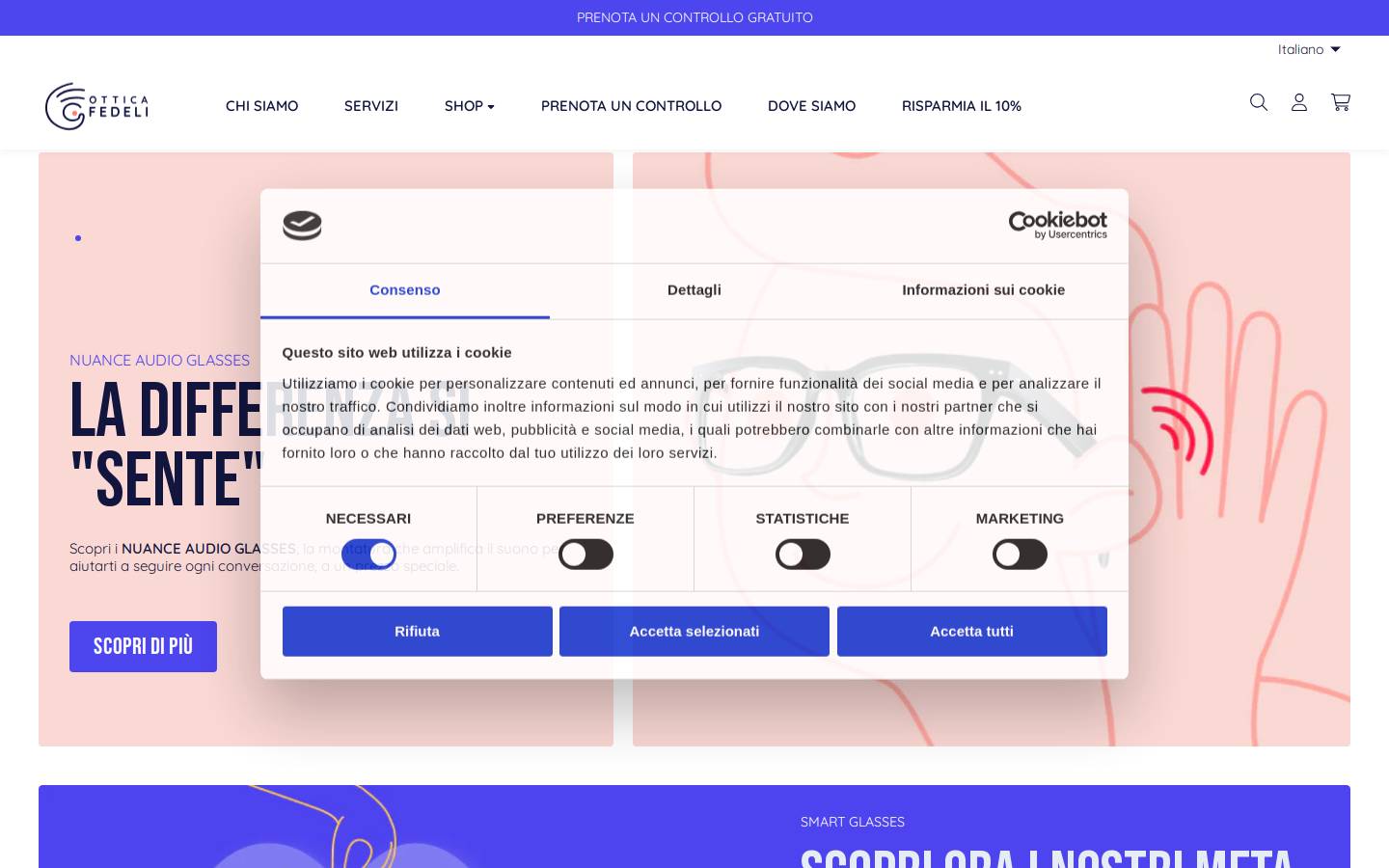 otticafedelimilano.it homepage screenshot