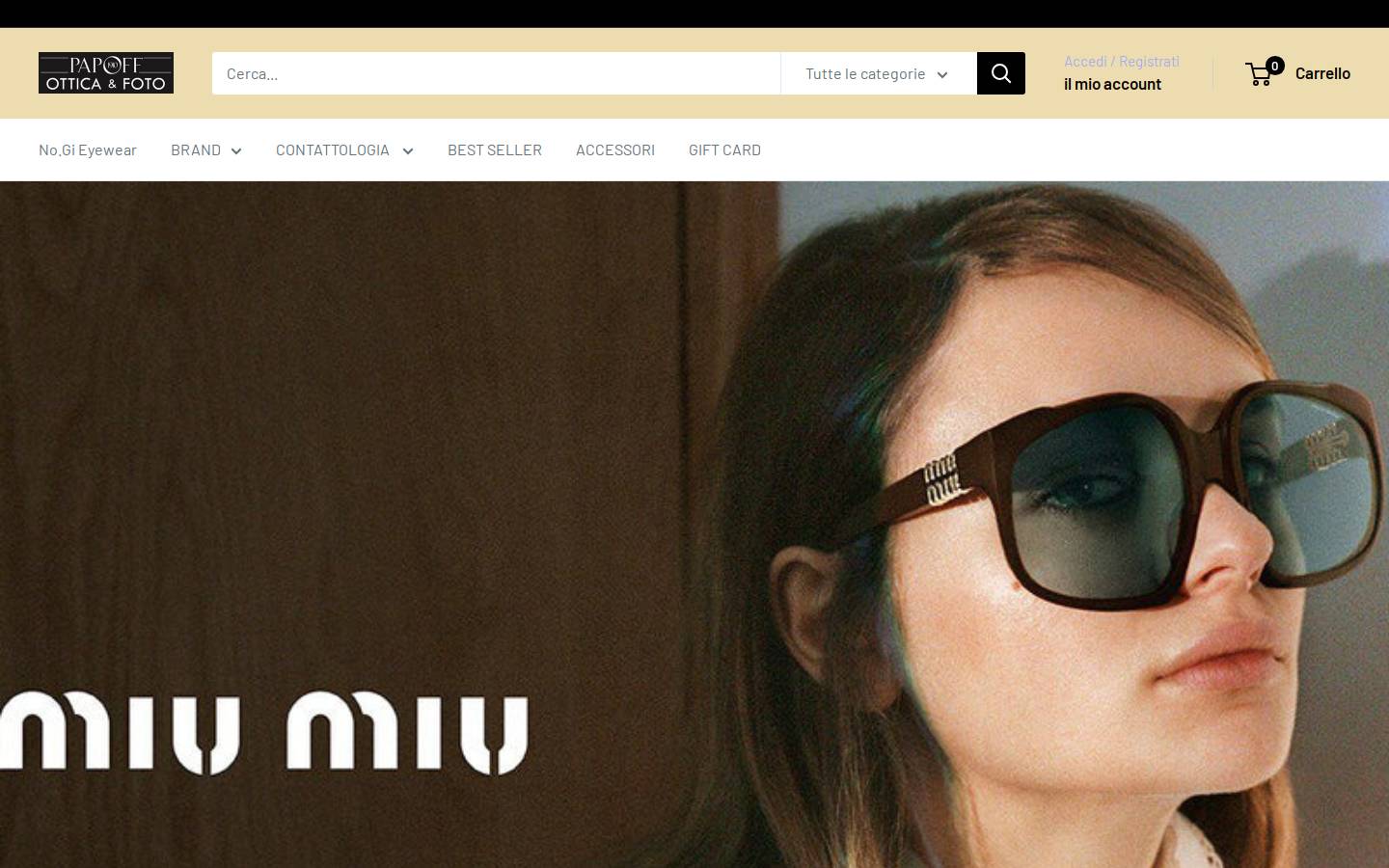 Otticapapoffshopoonline homepage screenshot