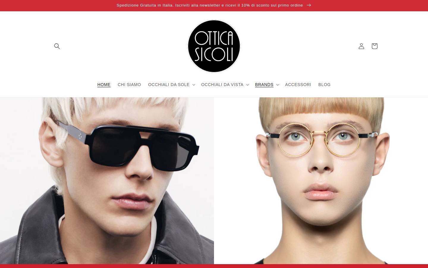 Ottica Sicoli homepage screenshot