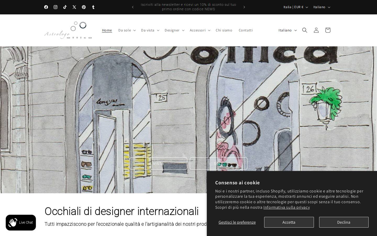 otticastrologo.it homepage screenshot