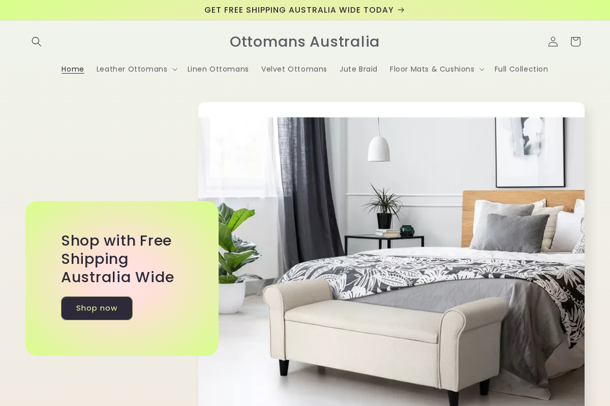 Ottomans Australia homepage screenshot