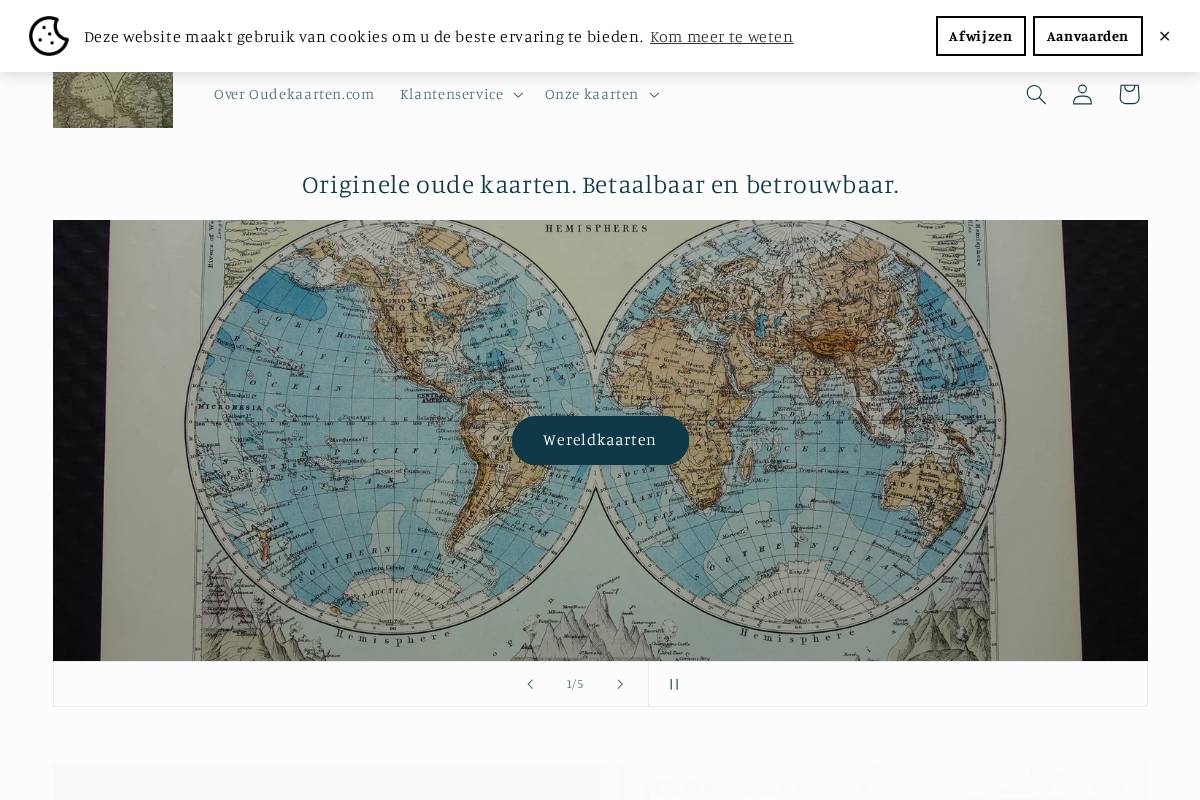 oudekaarten.com homepage screenshot