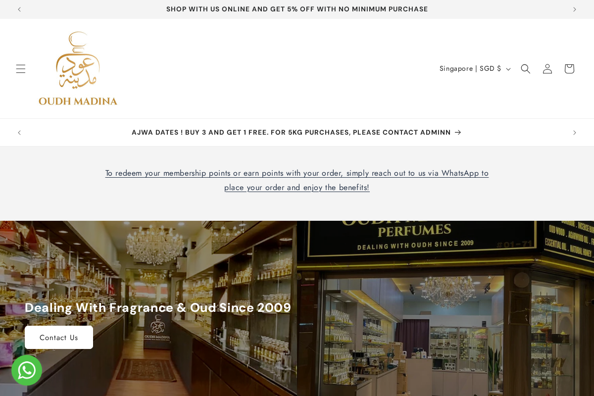 OUDH MADINA homepage screenshot