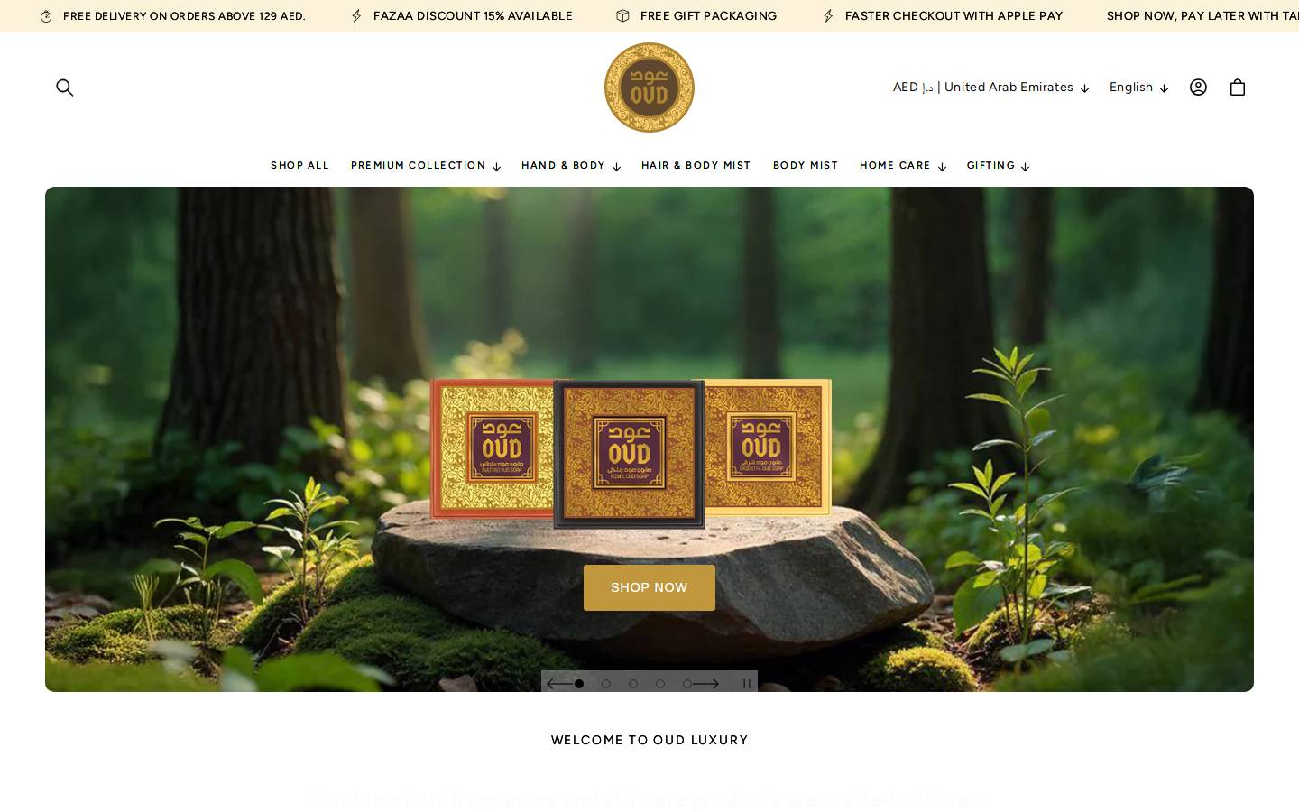 oudluxury.com homepage screenshot
