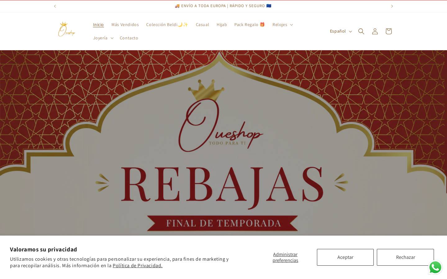 oueshop.com homepage screenshot