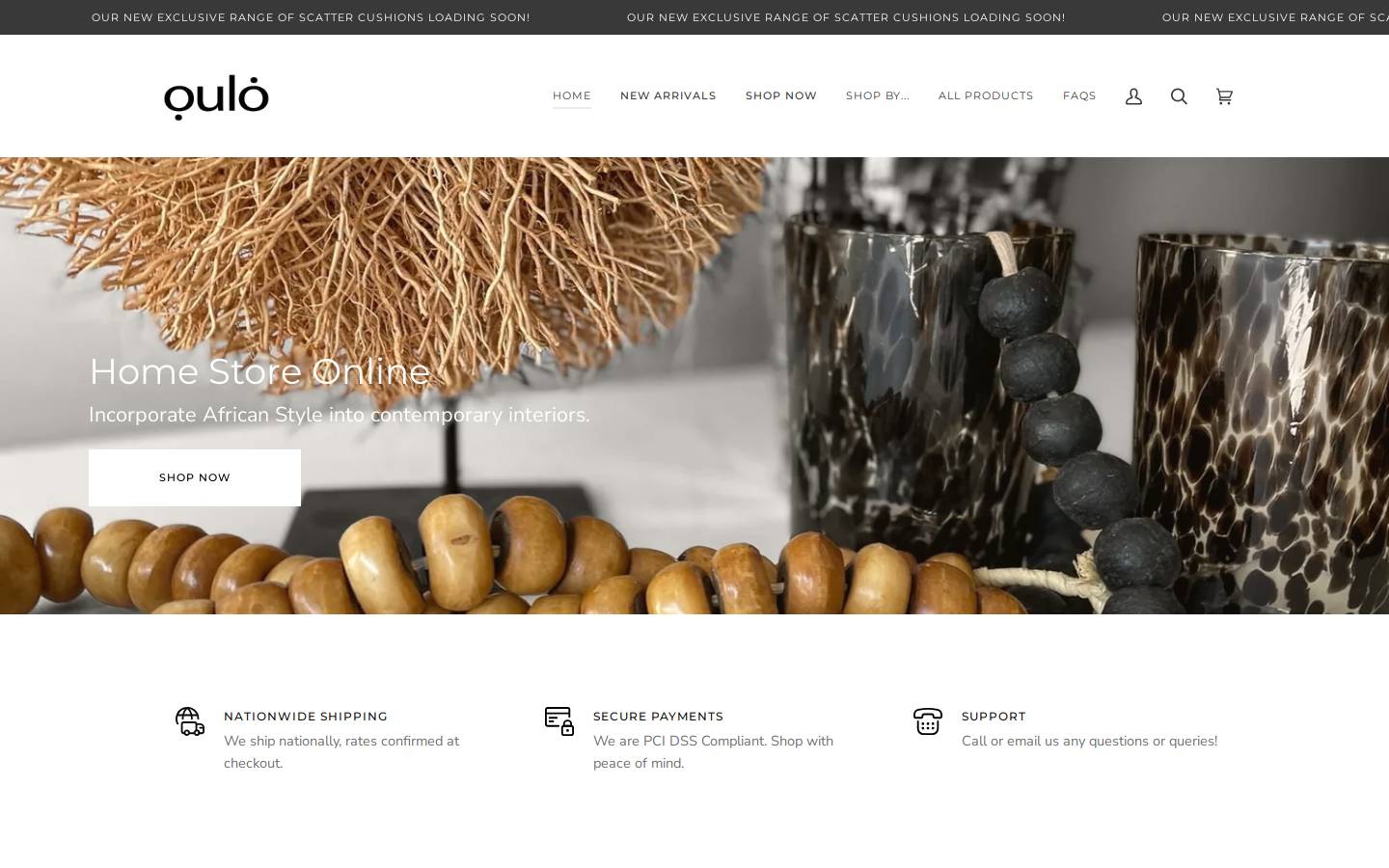 oulohome.com homepage screenshot