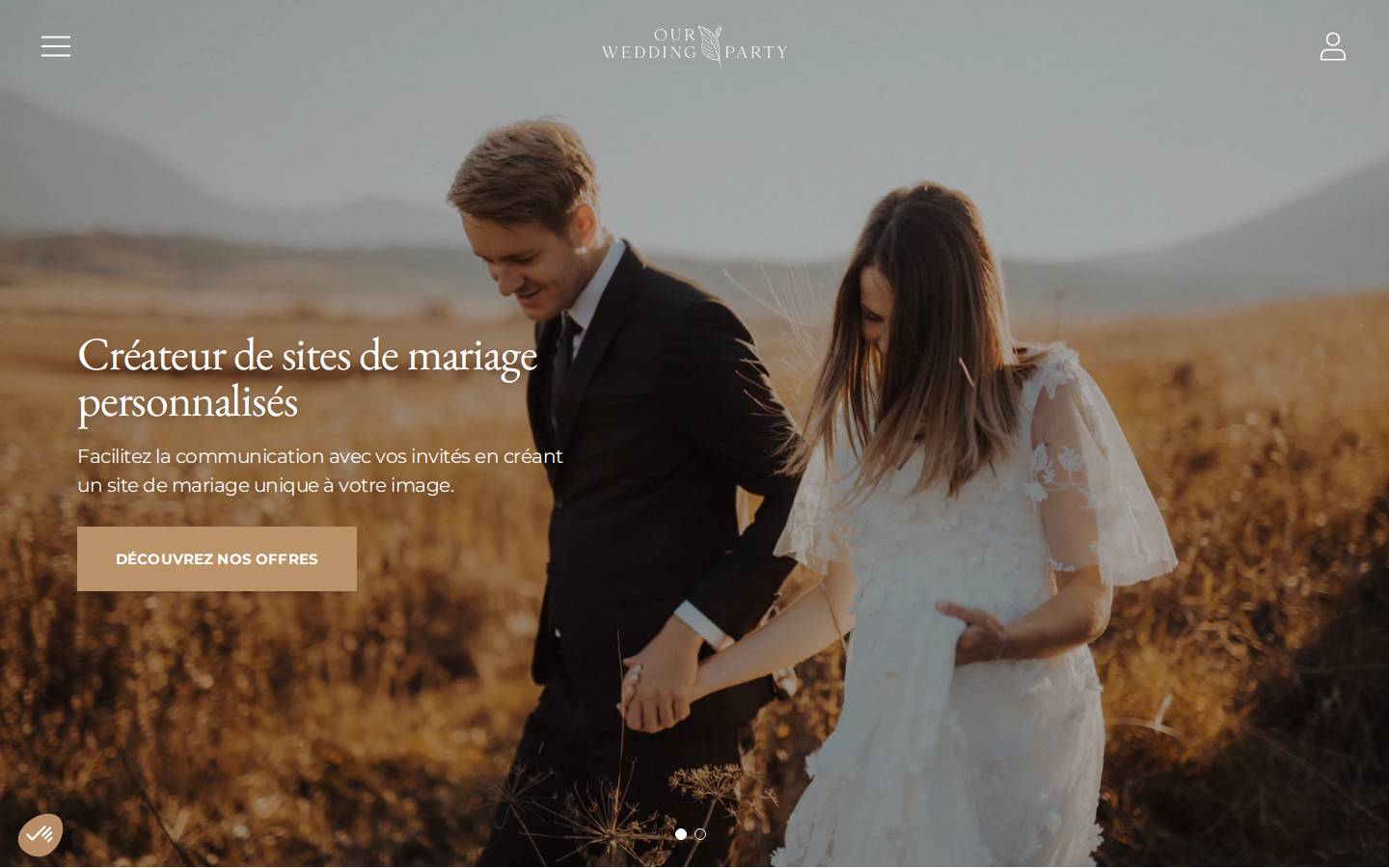 our-wedding.party homepage screenshot