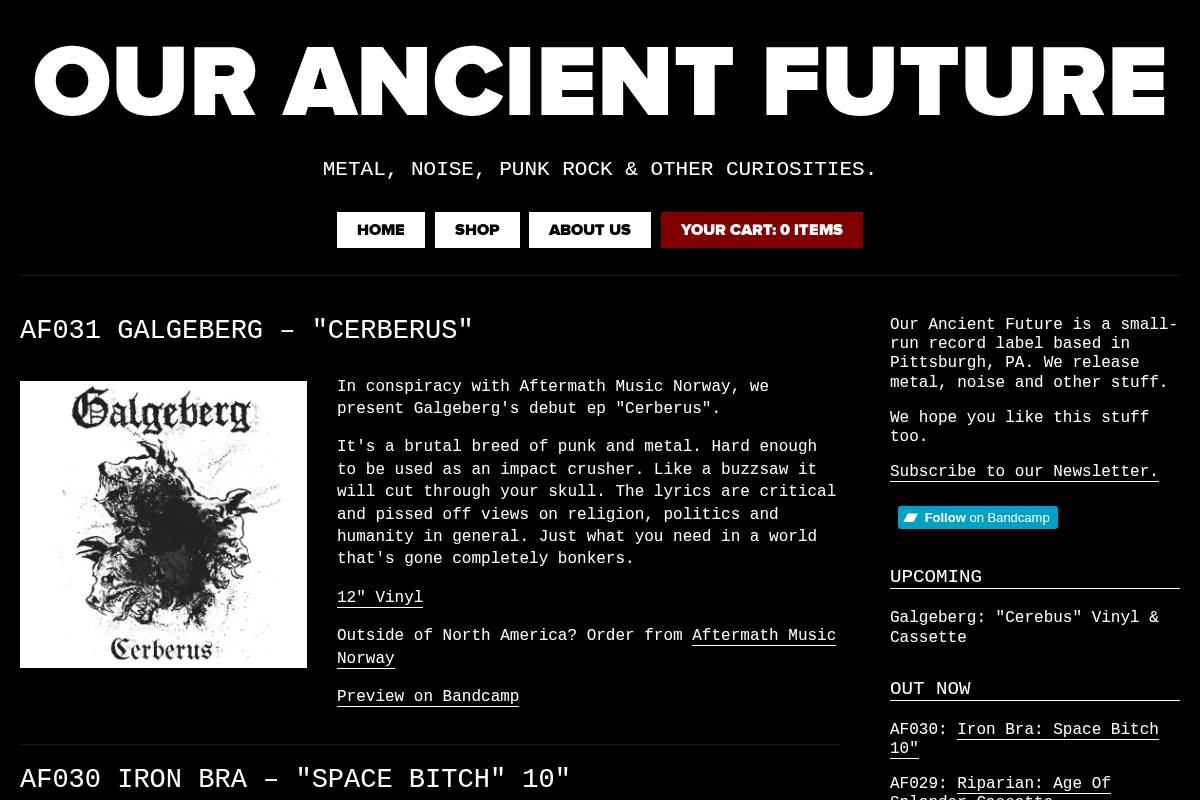 ourancientfuture.com homepage screenshot