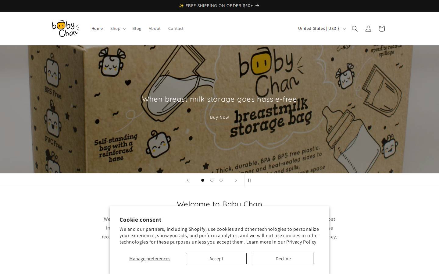 ourbabychan.com homepage screenshot