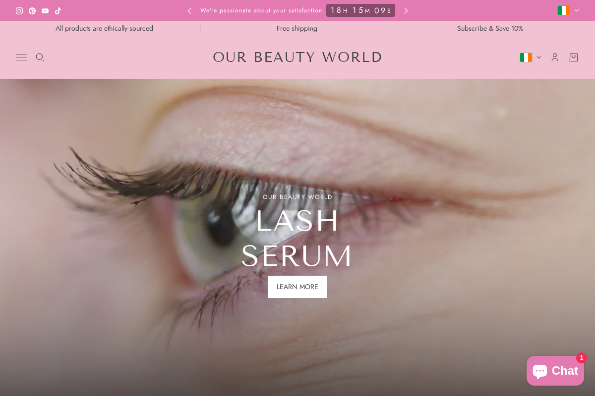 Ourbeautyworld homepage screenshot