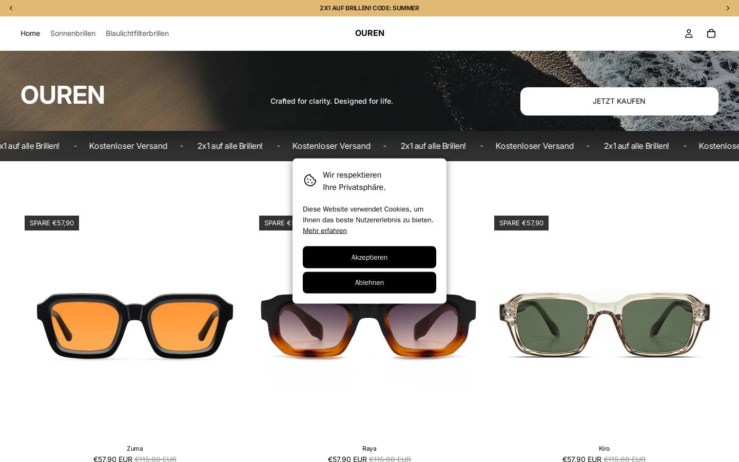 ouren.de homepage screenshot