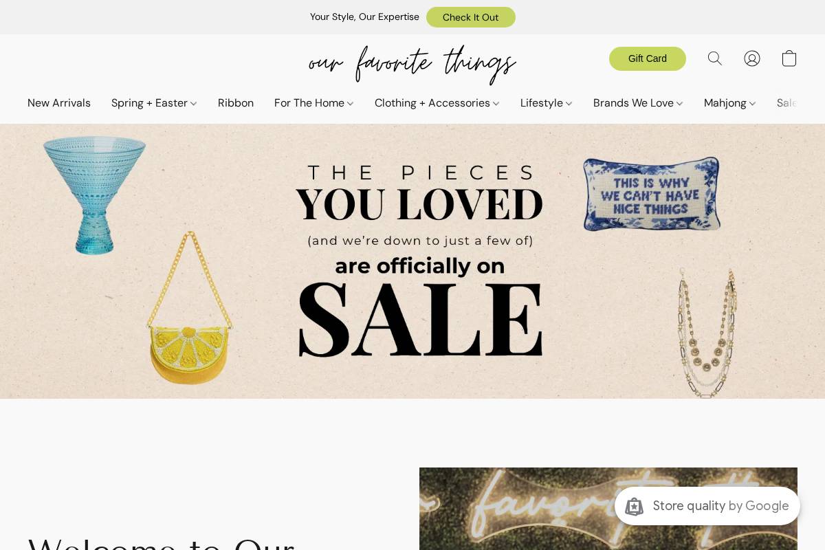 ourfavoritethingsonline.com homepage screenshot