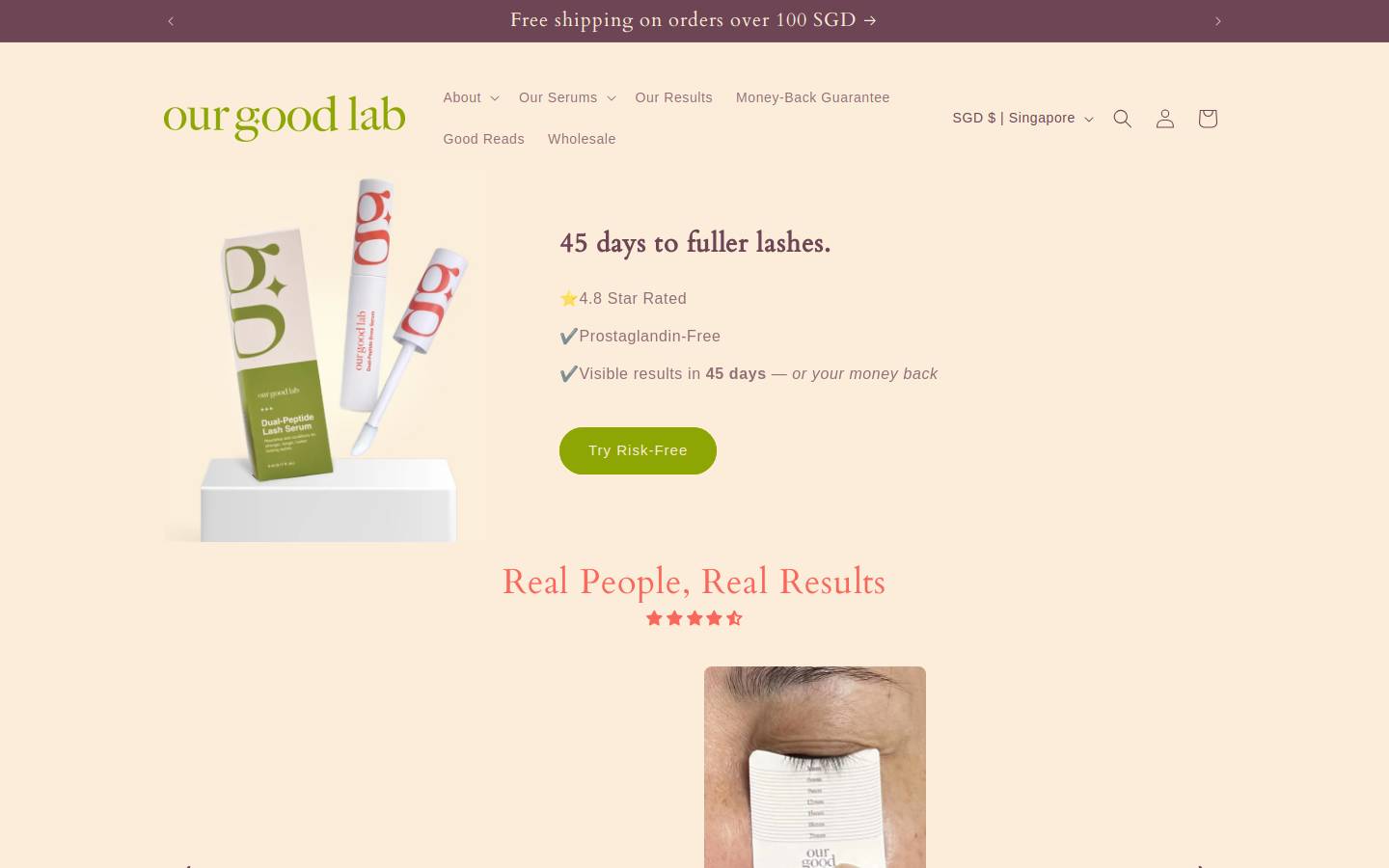 ourgoodlab.com homepage screenshot