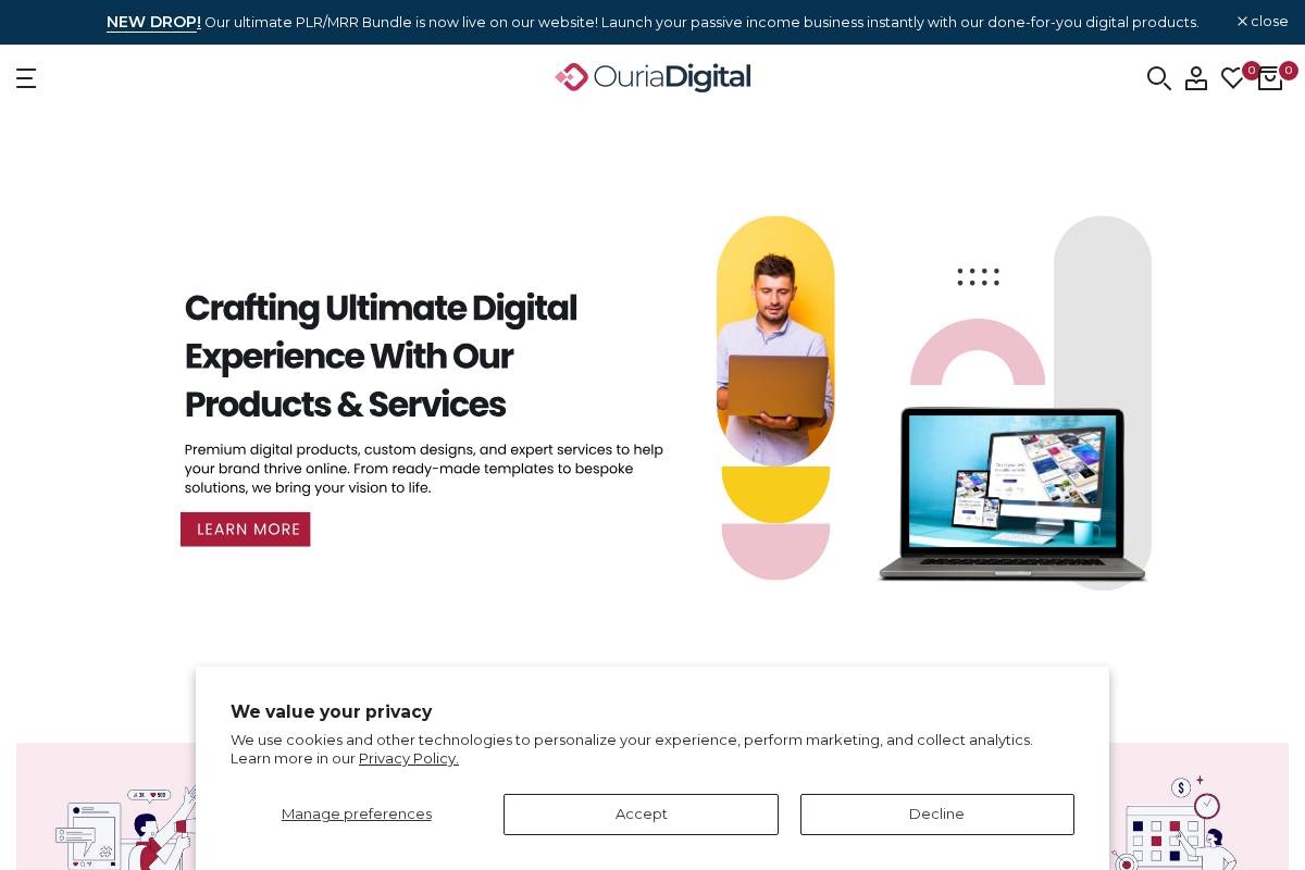ouriadigital.com homepage screenshot