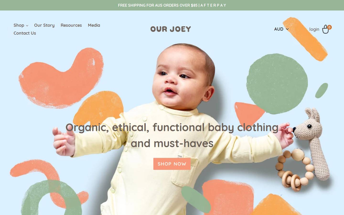 ourjoey.com.au homepage screenshot