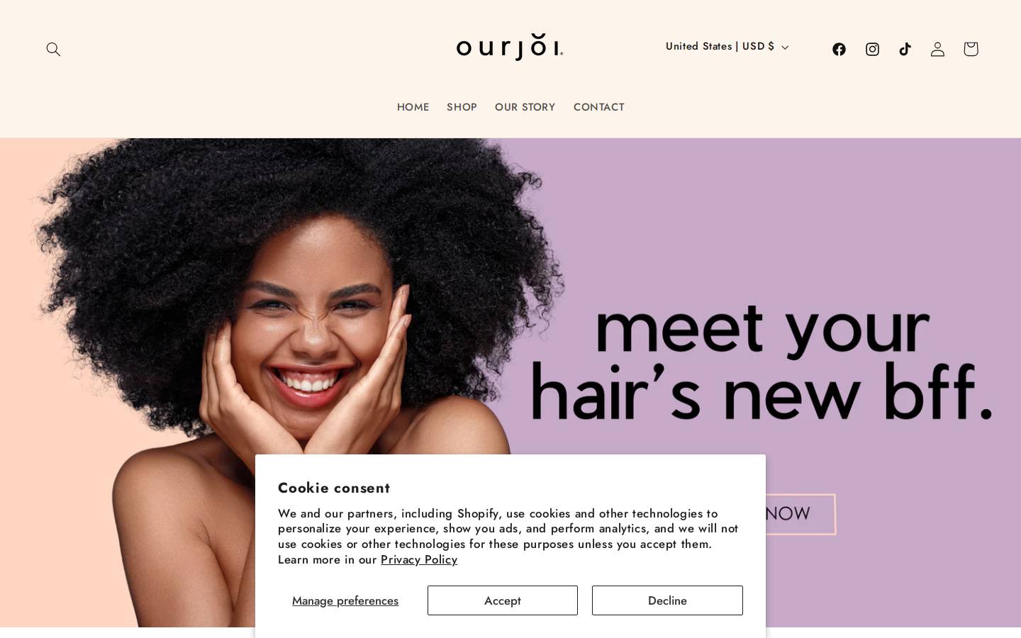 ourjoi.com homepage screenshot