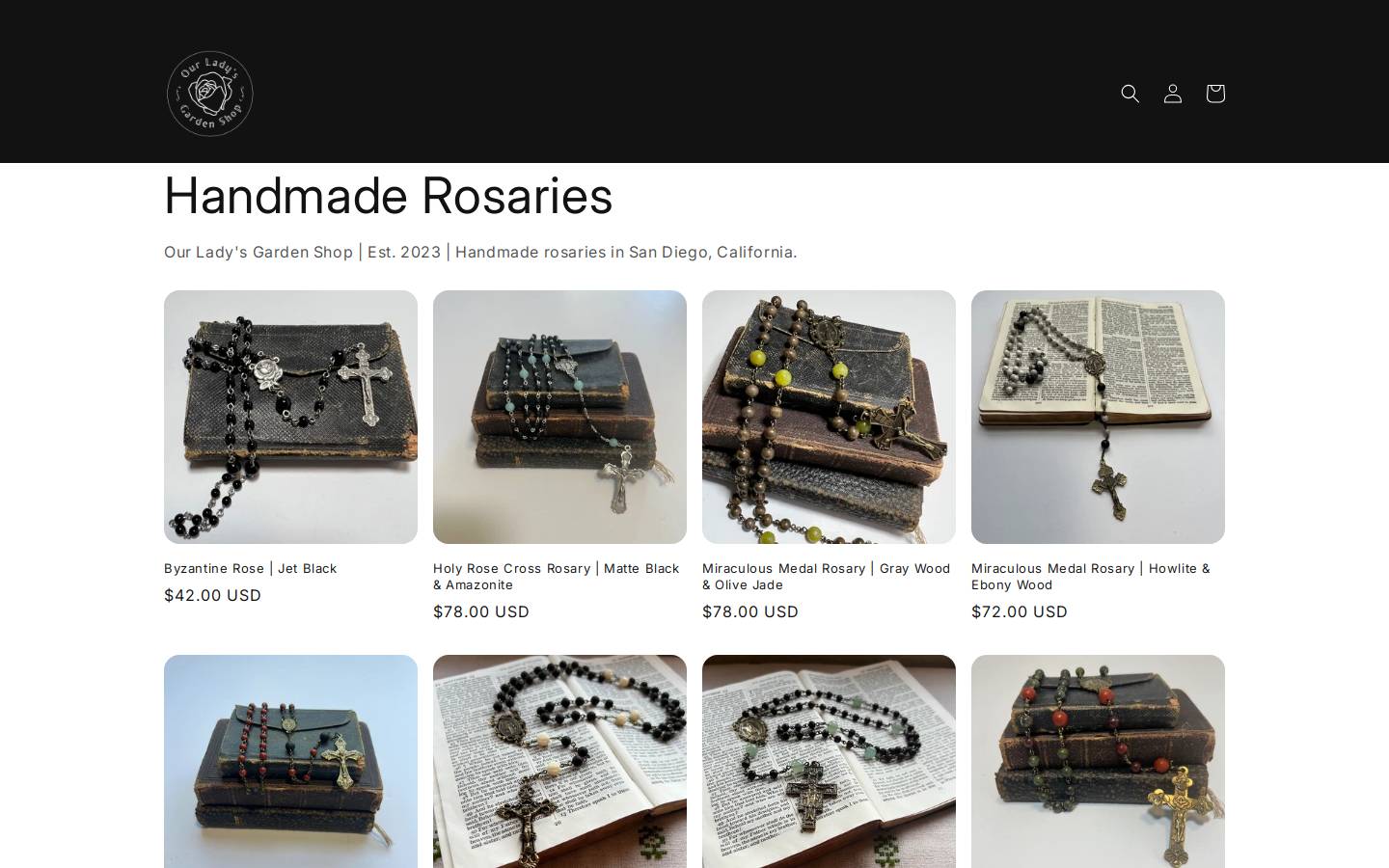 ourladysgardenshop.com homepage screenshot