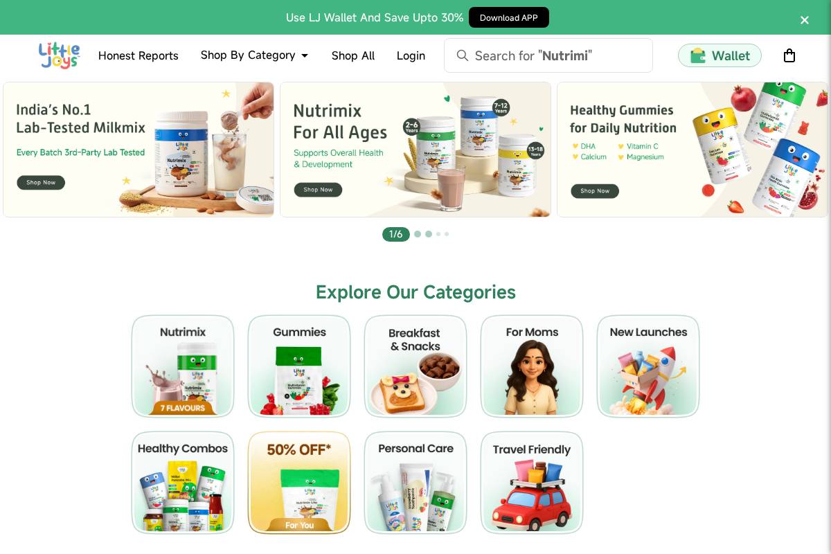 ourlittlejoys.com homepage screenshot