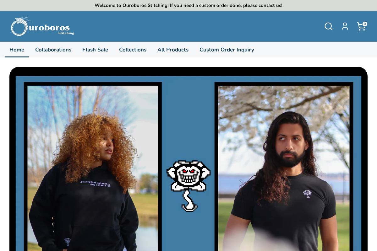 ouroboros-stitching.com homepage screenshot