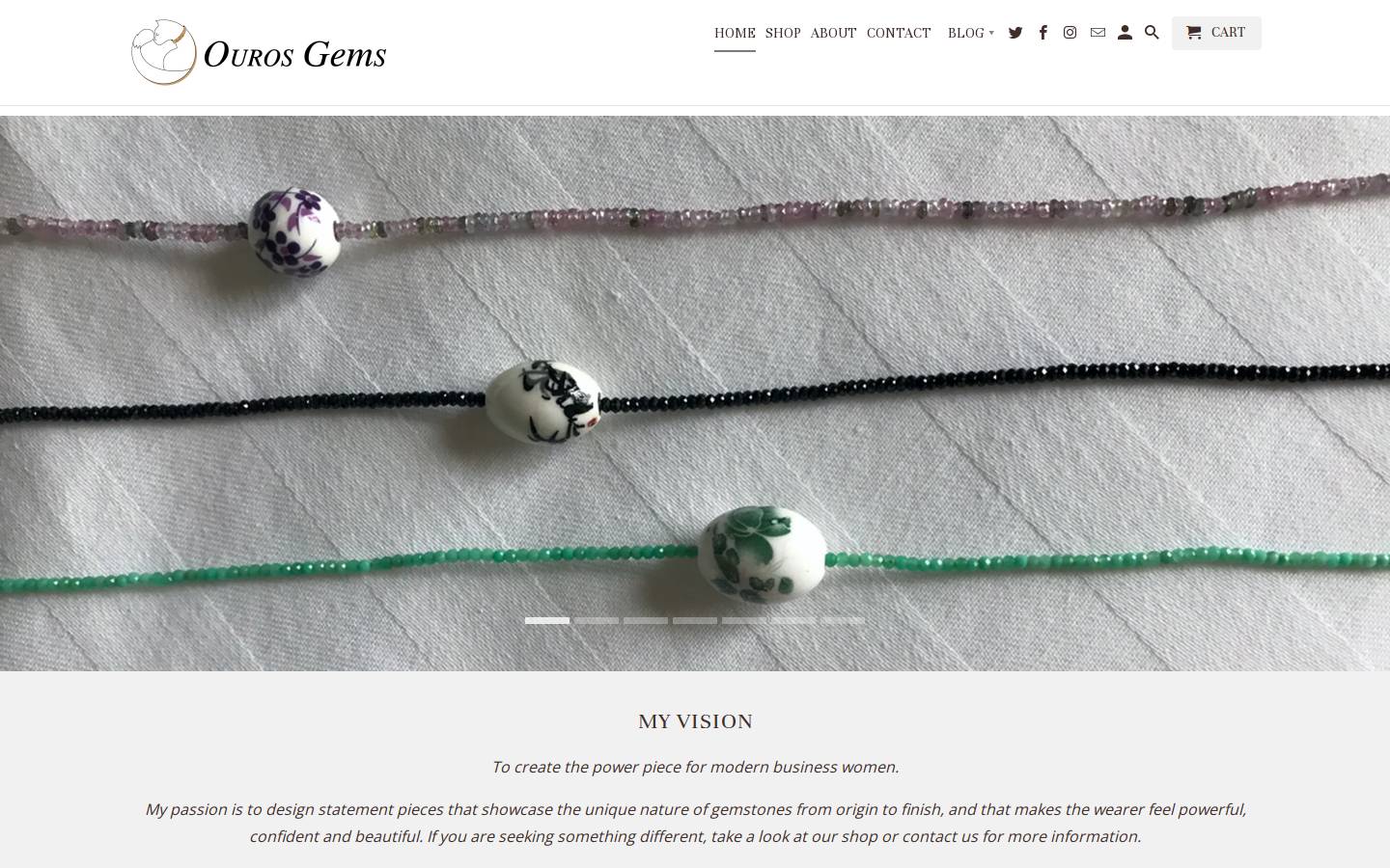 ourosgems.com homepage screenshot