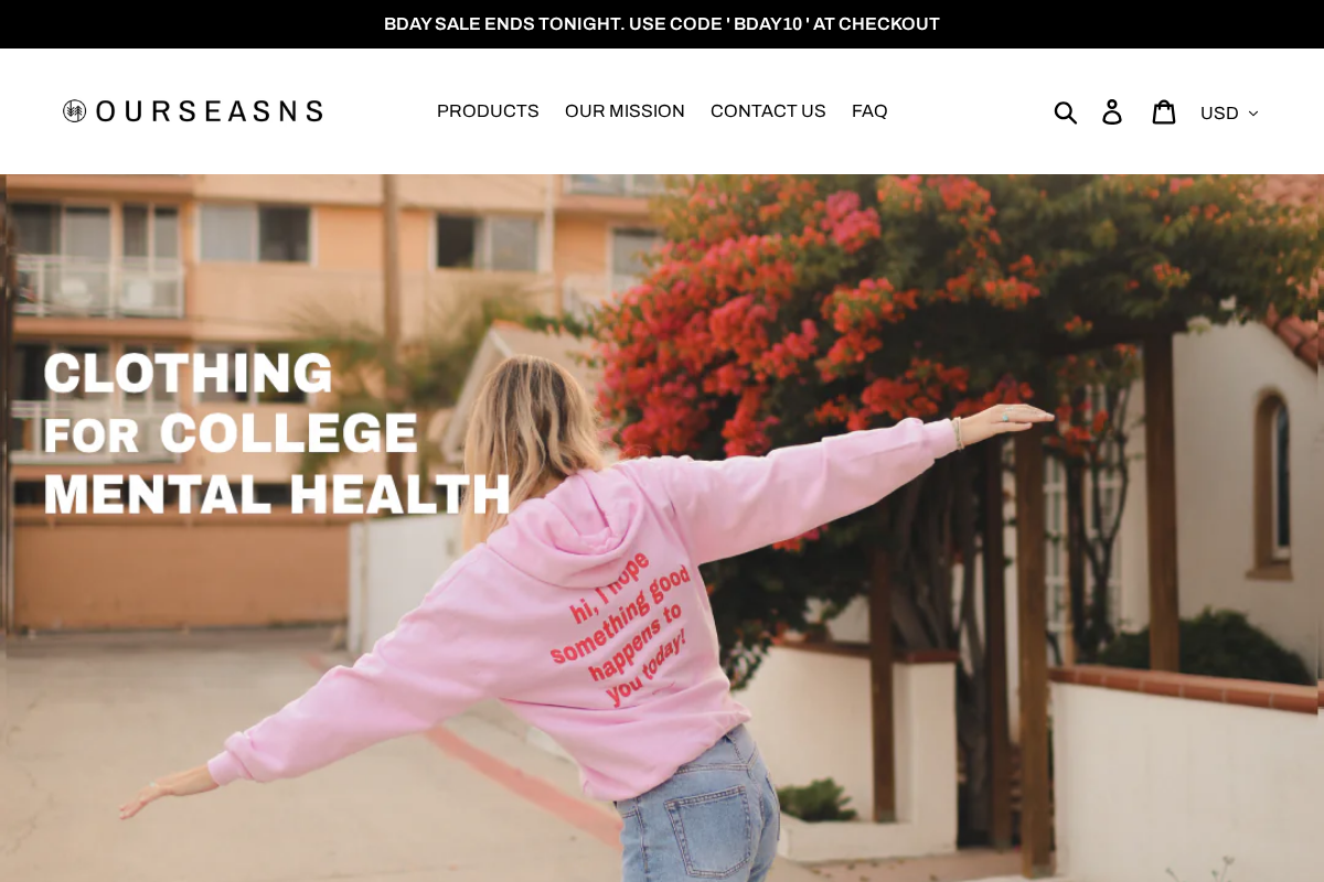 OurSeasns homepage screenshot