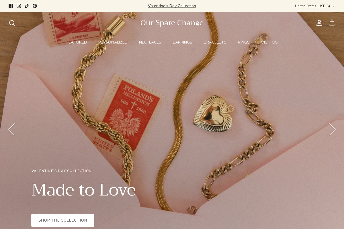 oursparechange.com homepage screenshot