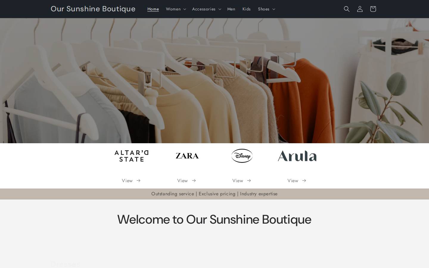 oursunshineboutique.com homepage screenshot