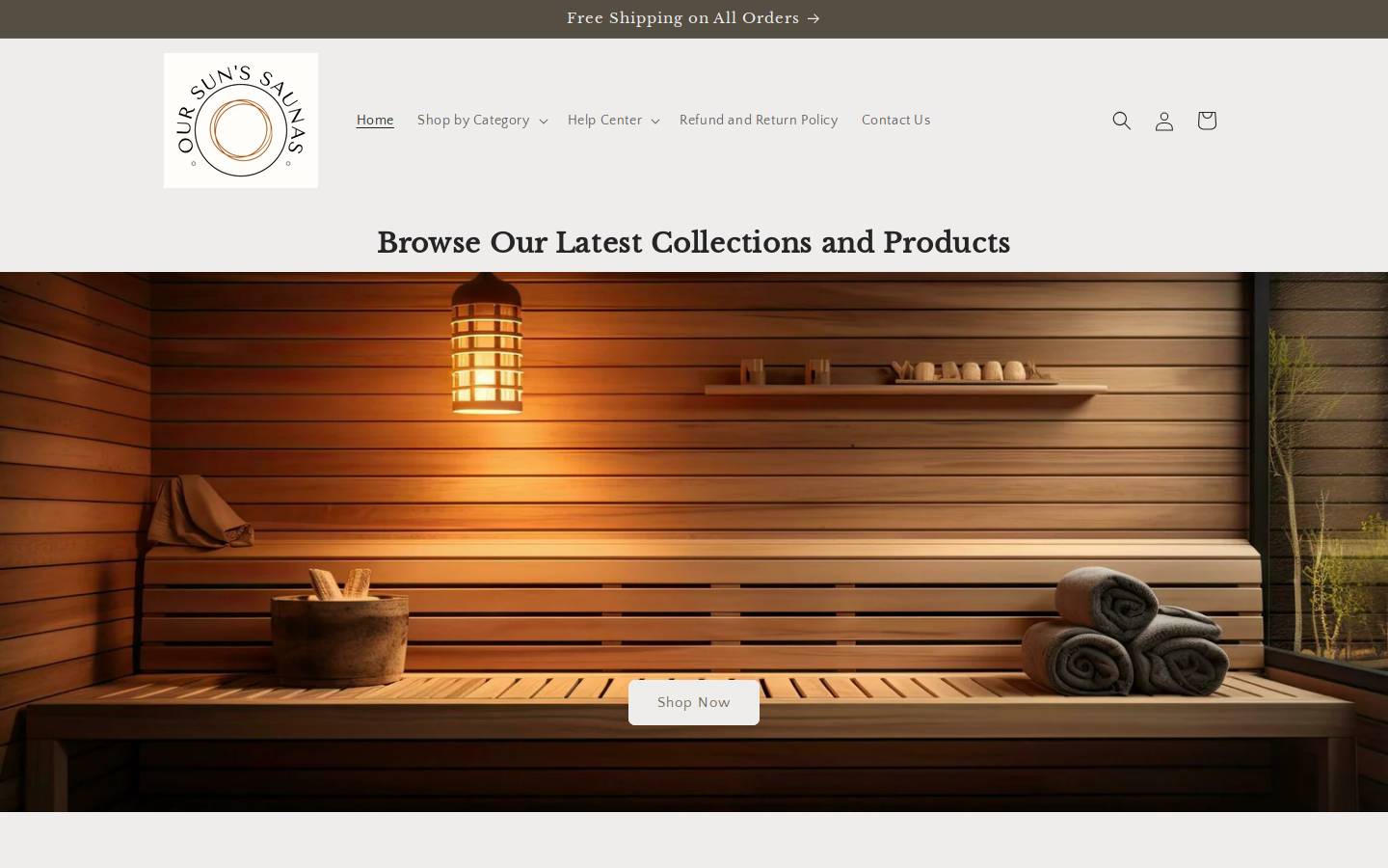 oursunssaunas.com homepage screenshot
