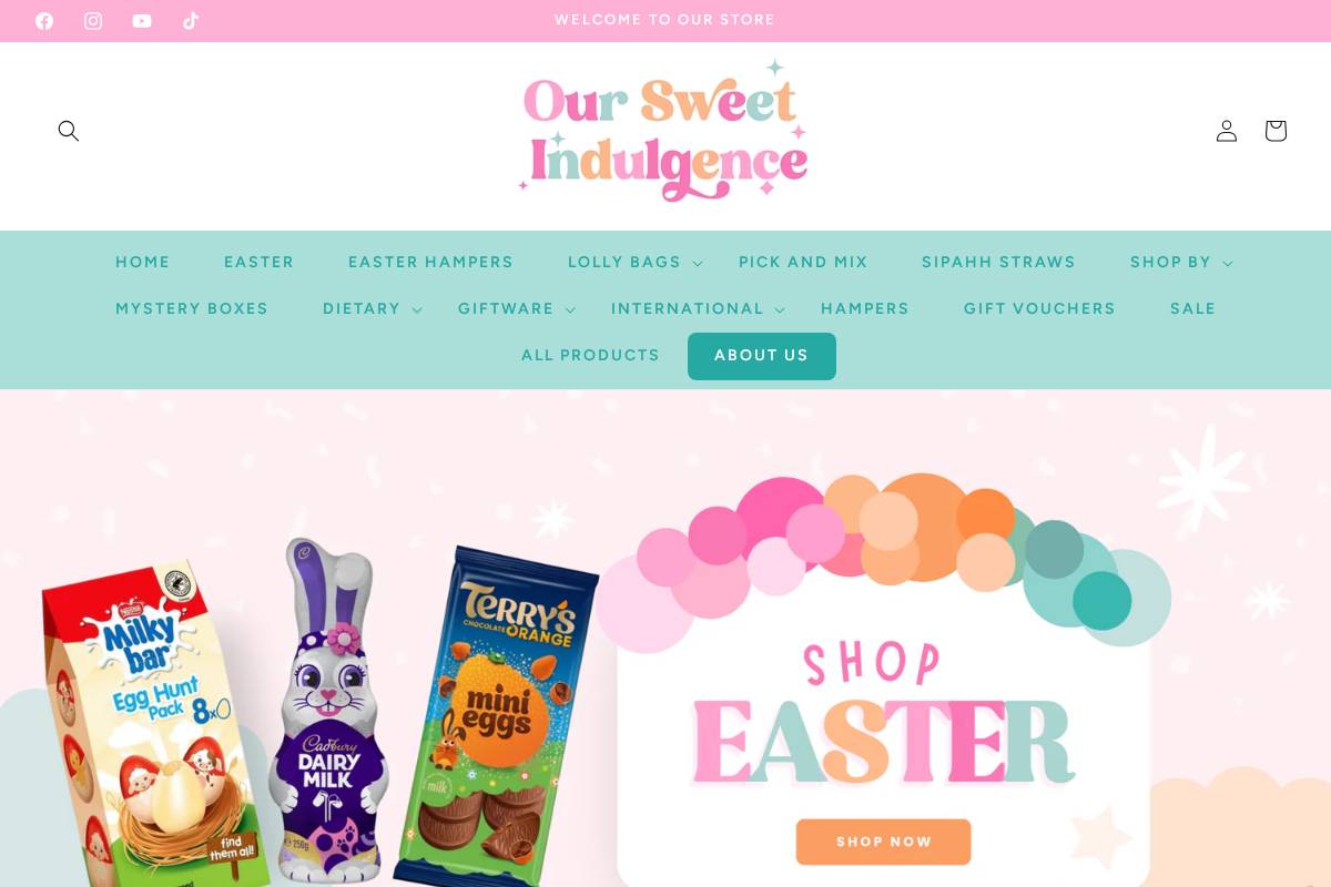 oursweetindulgence.net homepage screenshot