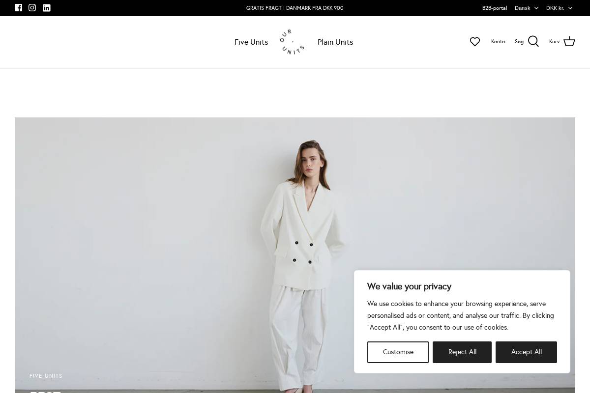 Five Units homepage screenshot