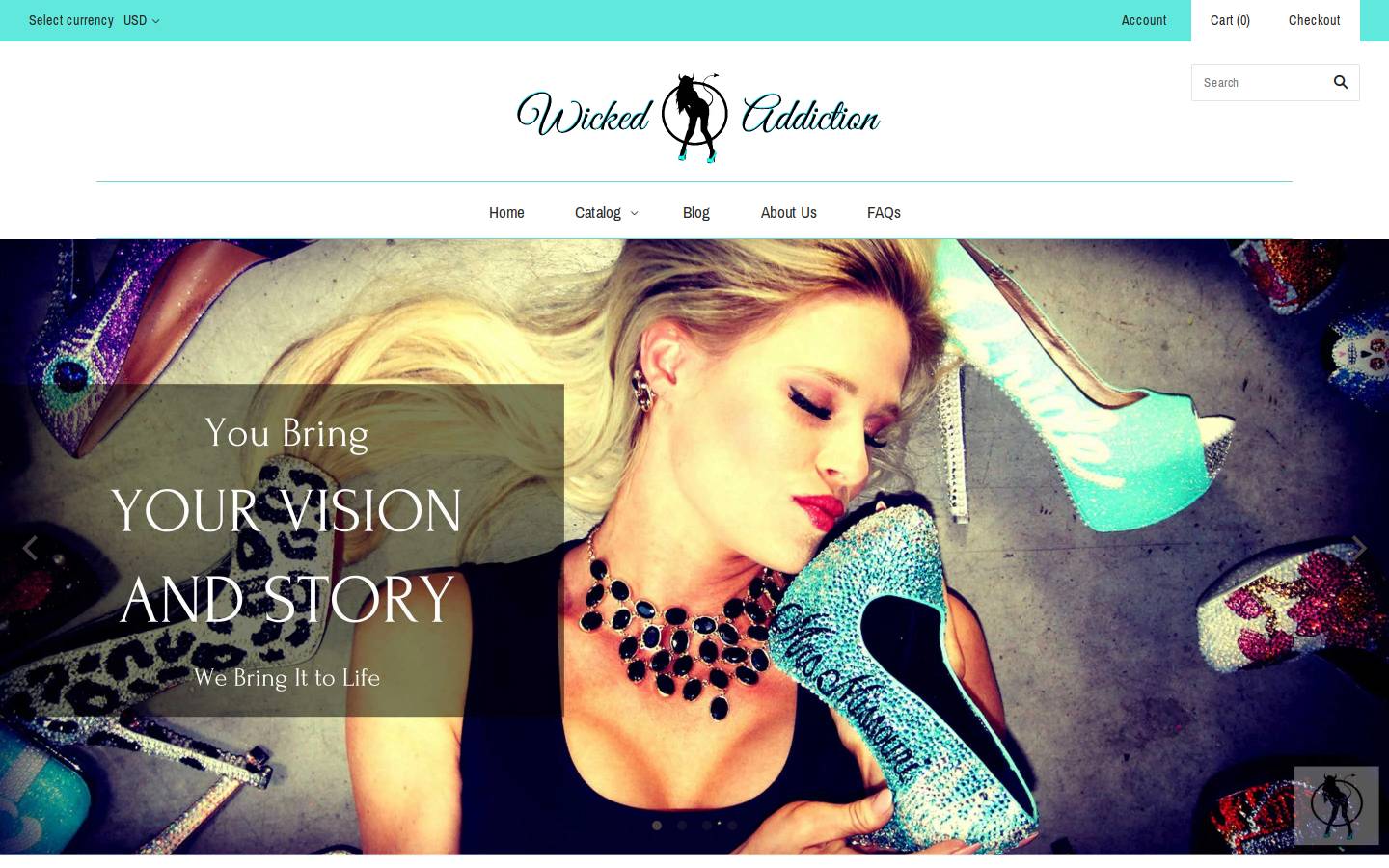 ourwickedaddiction.com homepage screenshot