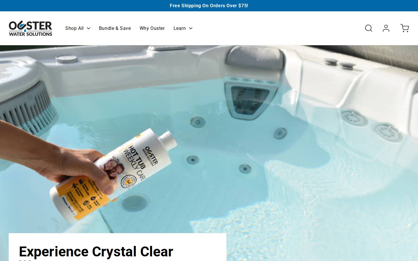 ousterwater.com homepage screenshot