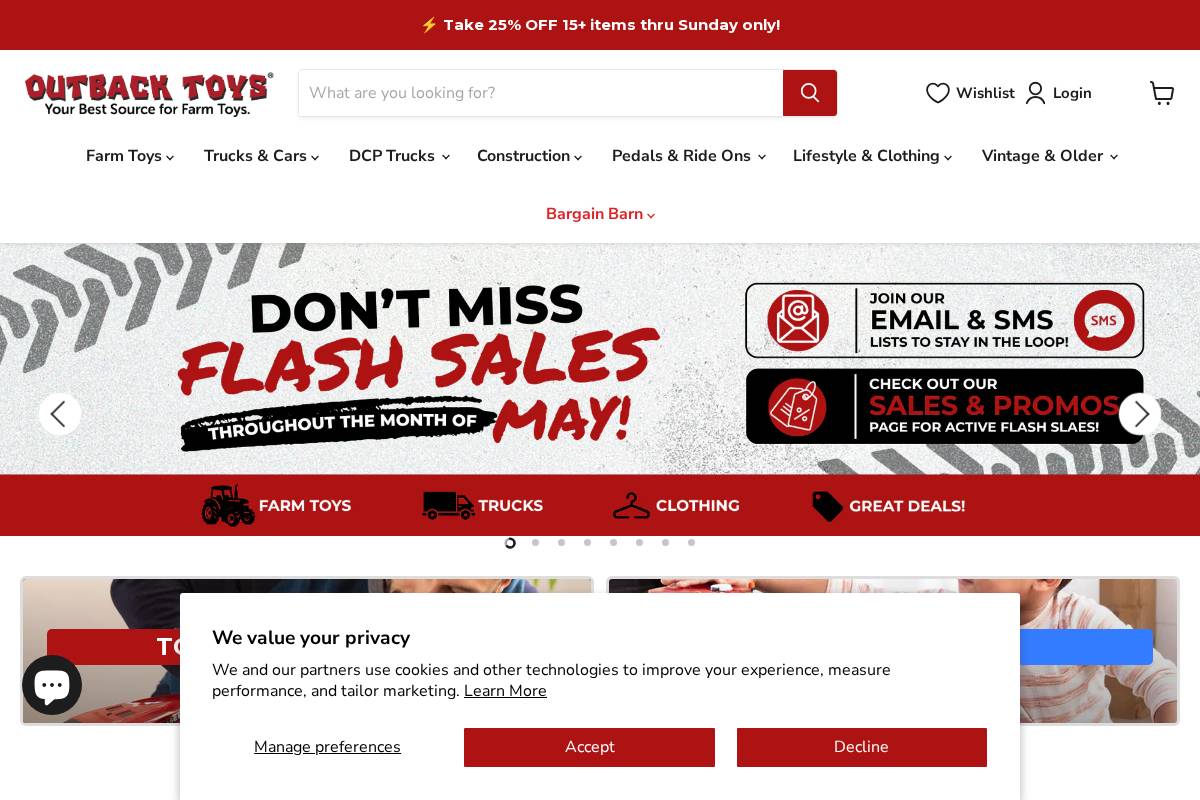 outbacktoys.com homepage screenshot