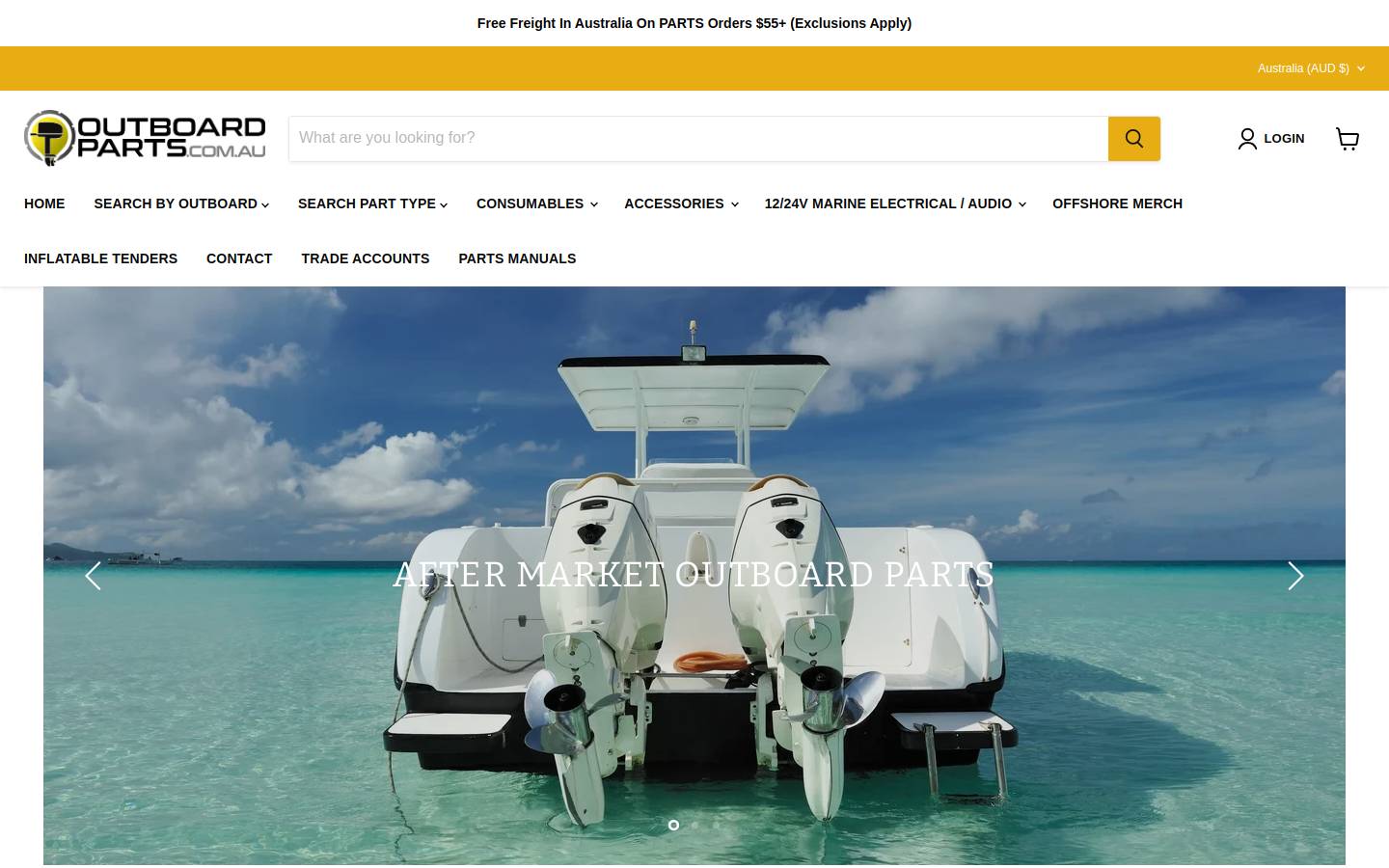 outboardparts.com.au homepage screenshot