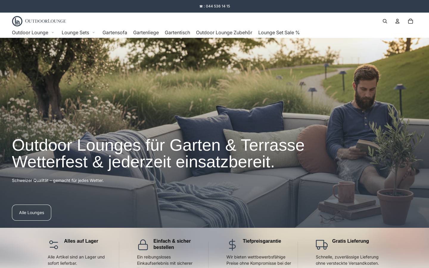 outdoor-lounge.ch homepage screenshot