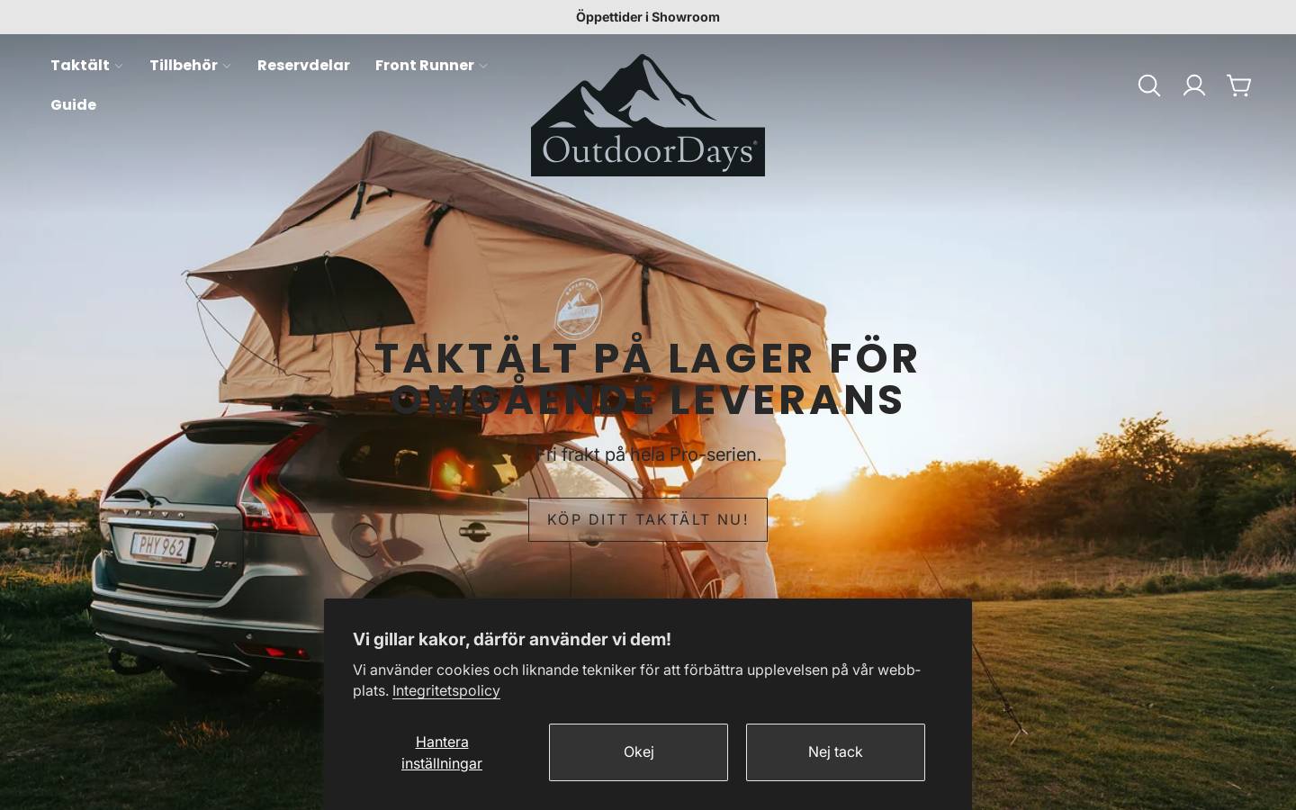 Outdoordays homepage screenshot
