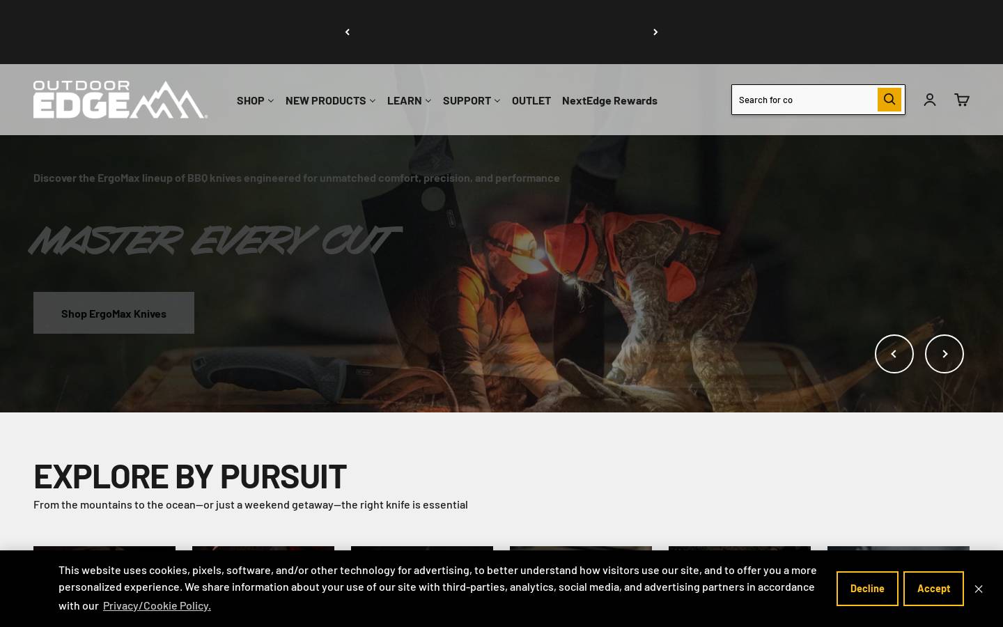 Outdoor Edge Knives & Tools homepage screenshot