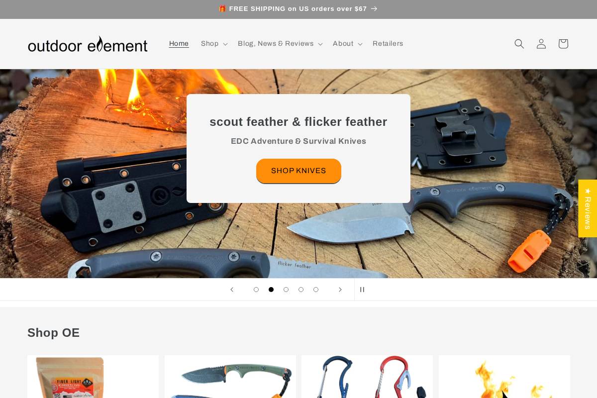 outdoorelement.com homepage screenshot