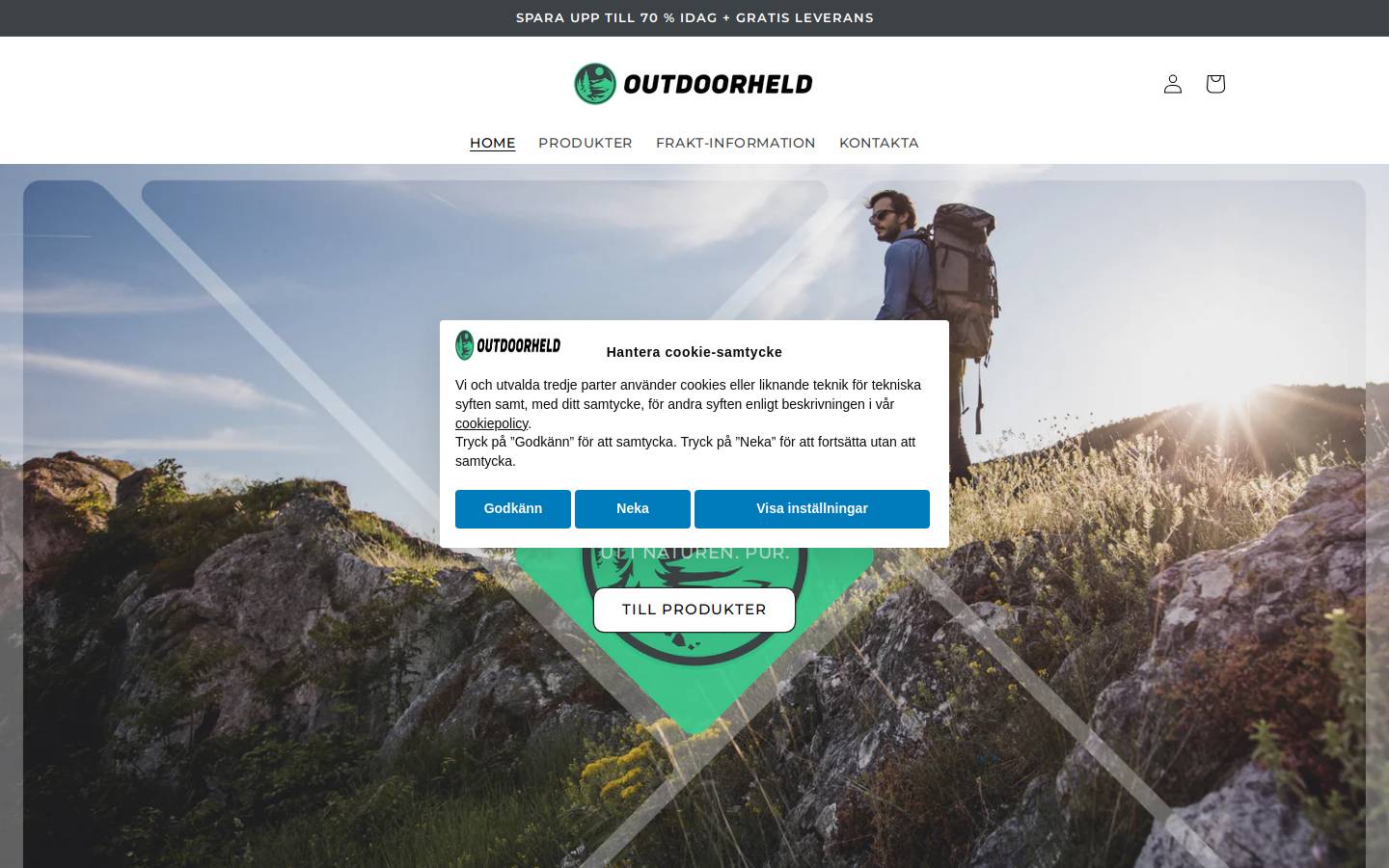 outdoorheld.se homepage screenshot