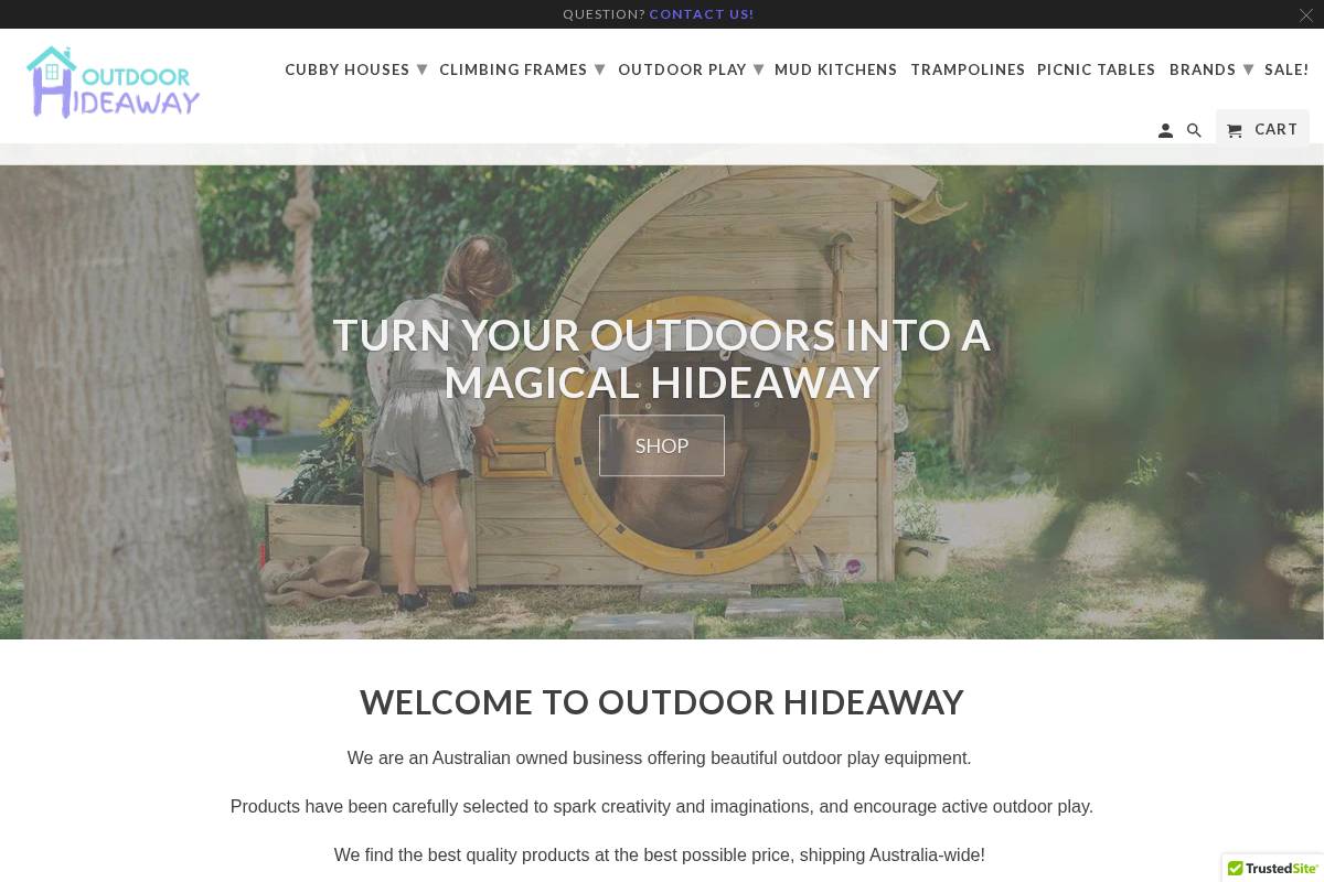 Outdoor Hideaway homepage screenshot